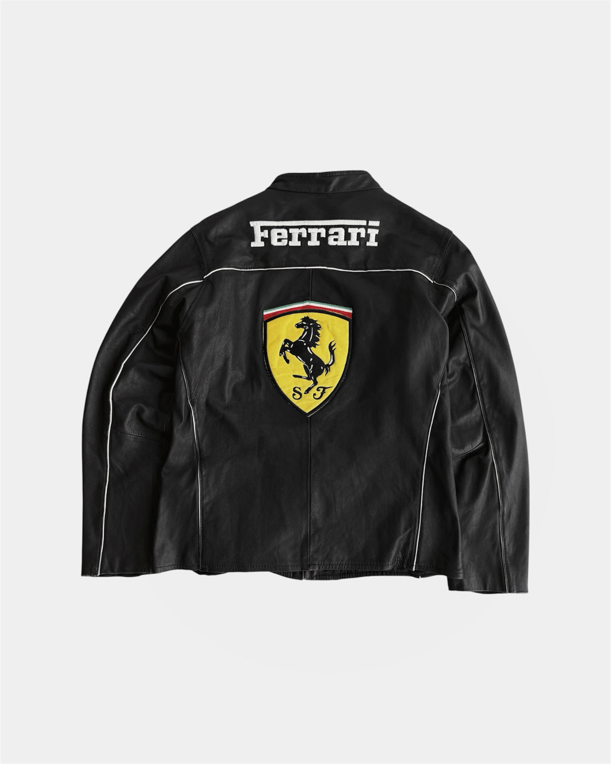 (M) VINTAGE FERRARI RACING LEATHER JACKET