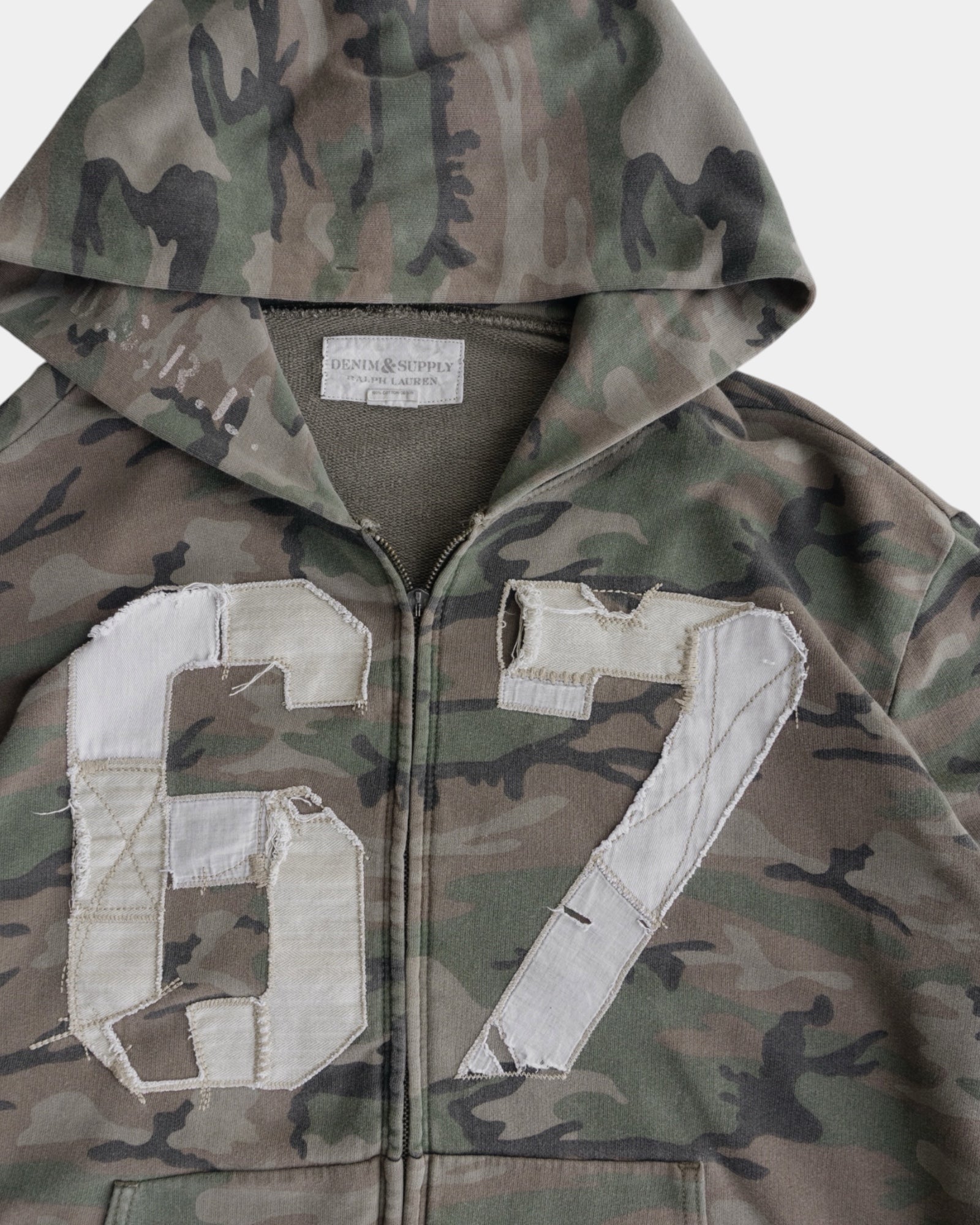 (L) VINTAGE POLO RALPH LAUREN X DENIM & SUPPLY (SIX SEVEN) CAMO HOODIE FULL ZIP