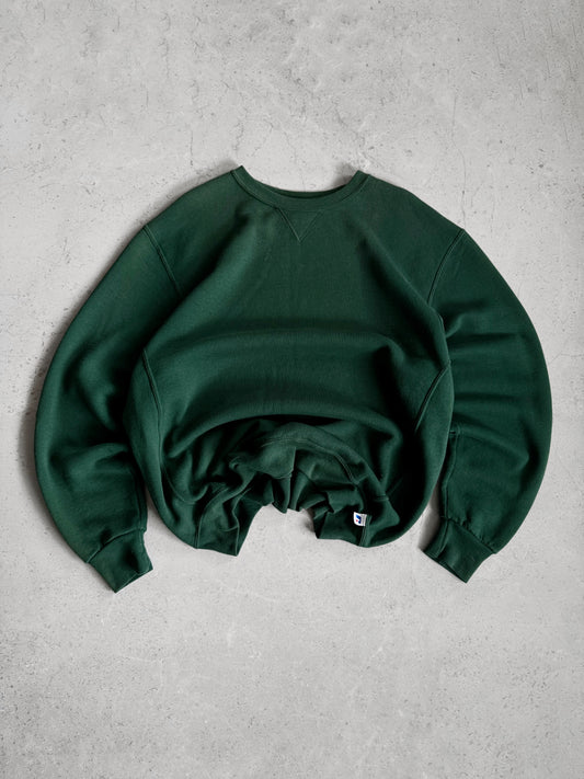 (XL) RUSSELL BLANK FOREST GREEN CREWNECK