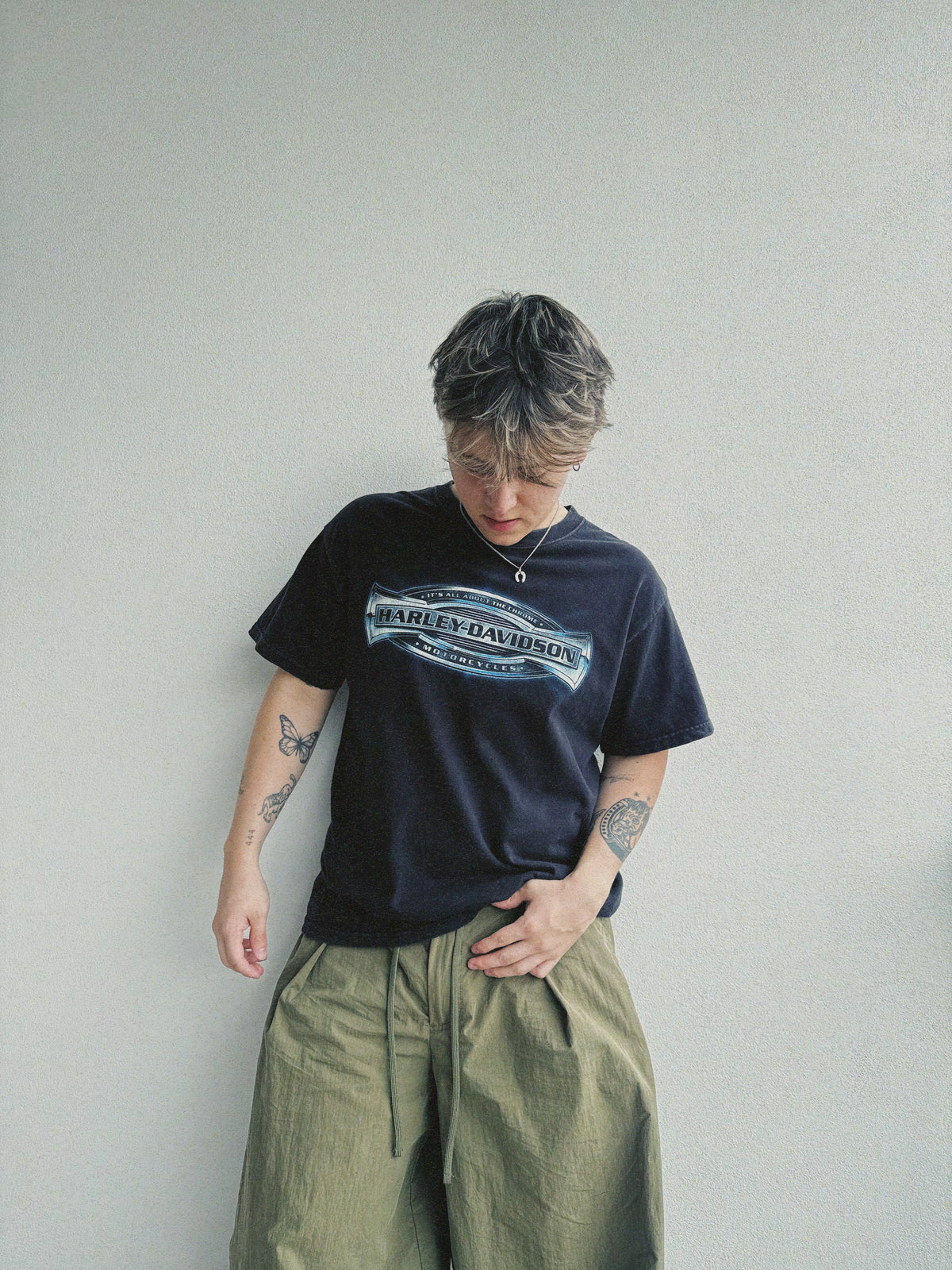 (L) VINTAGE HARLEY DAVIDSON CHROME TEE