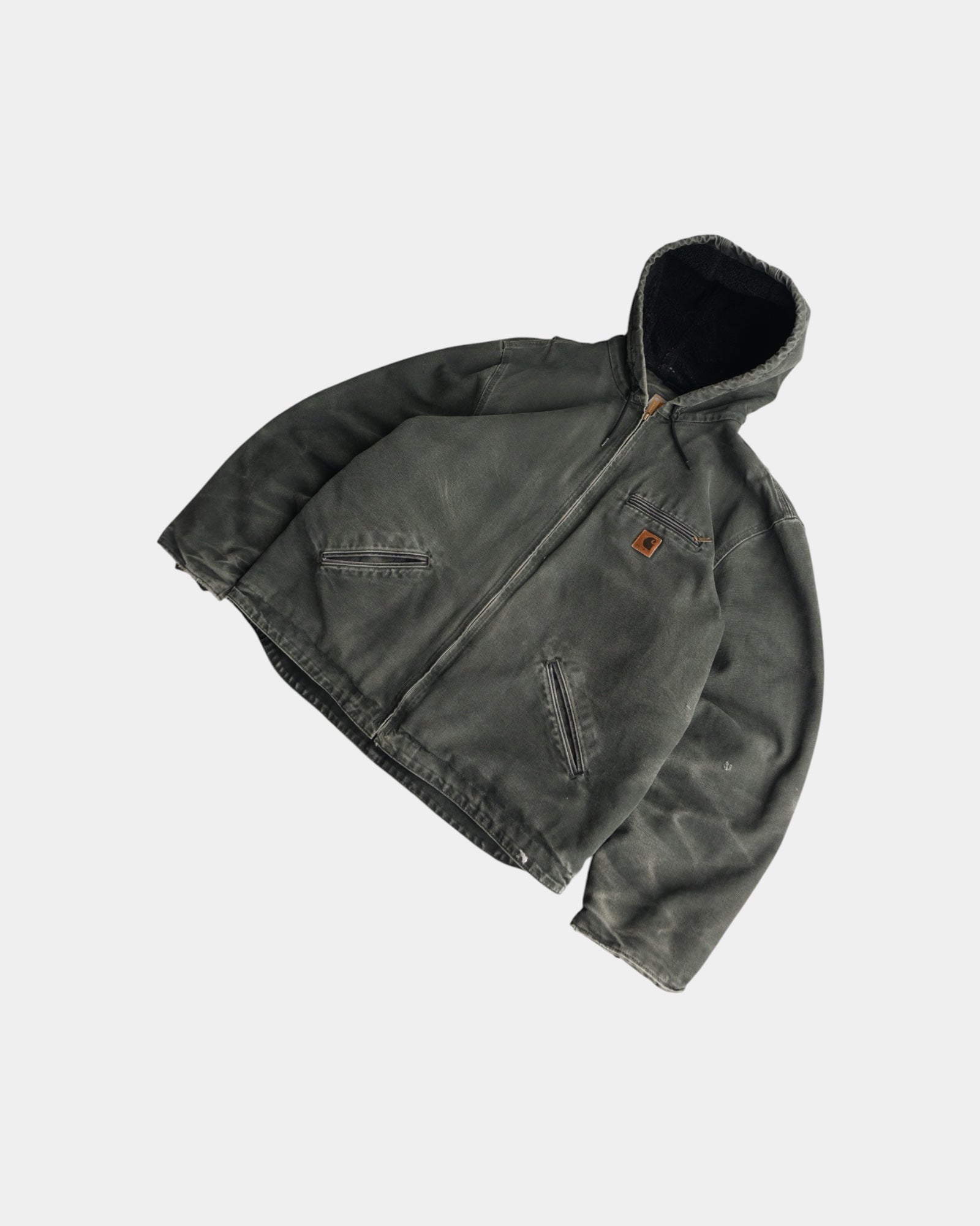 (XL) VINTAGE CARHARTT J141 ACTIVE WASHED DUCK CANVAS SHERPA LINED JACKET