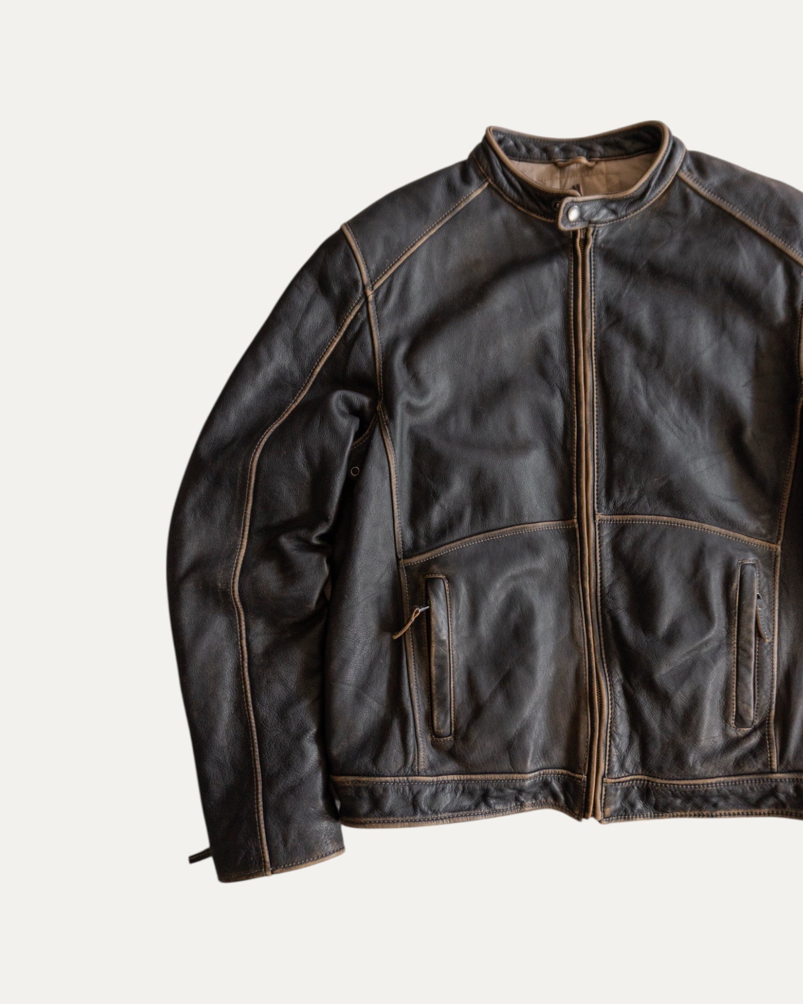 (L) VINTAGE DANIER FADED LEATHER JACKET