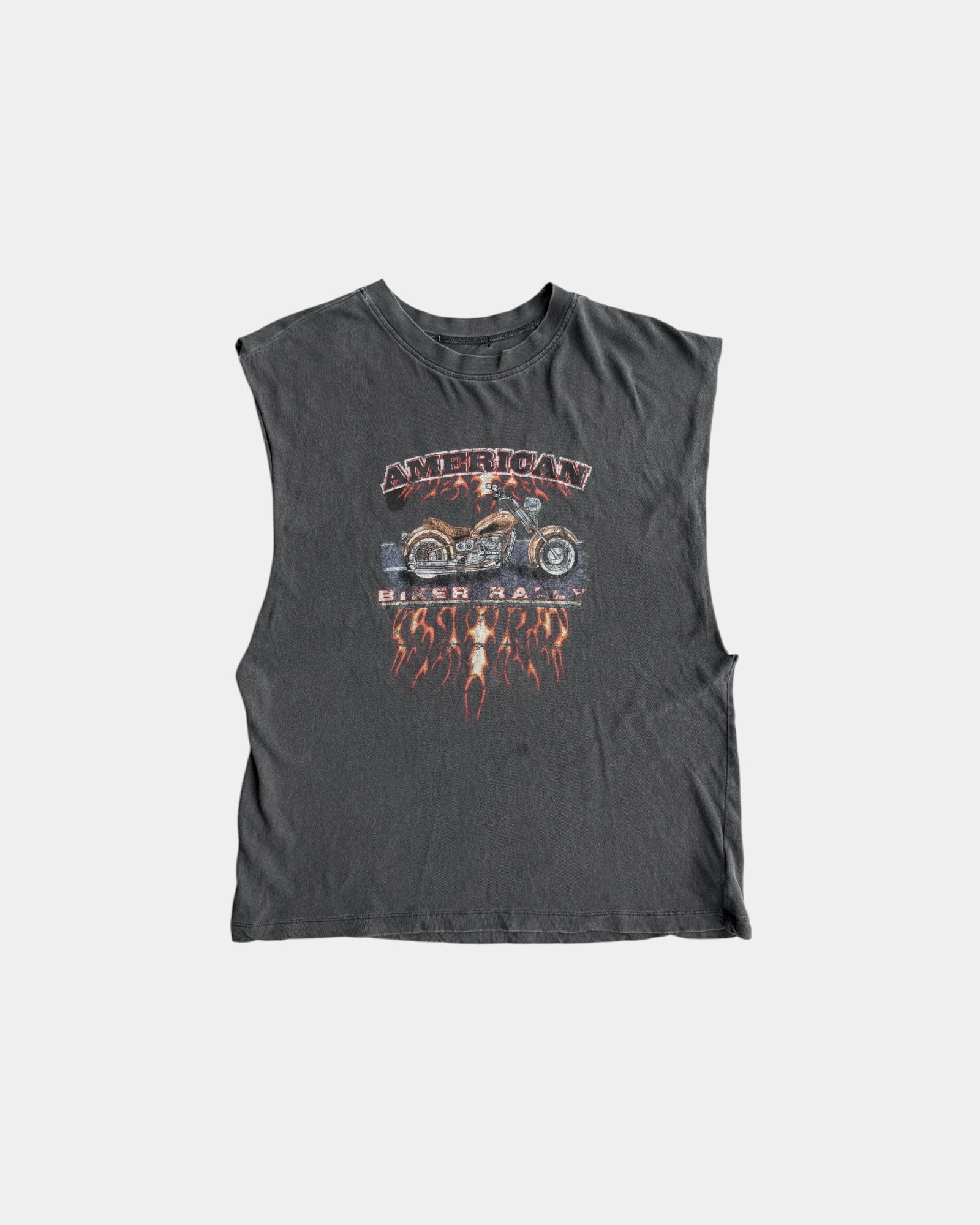 (L) VINTAGE AMERICAN BIKER RALLY SUN FADED TANK TOP