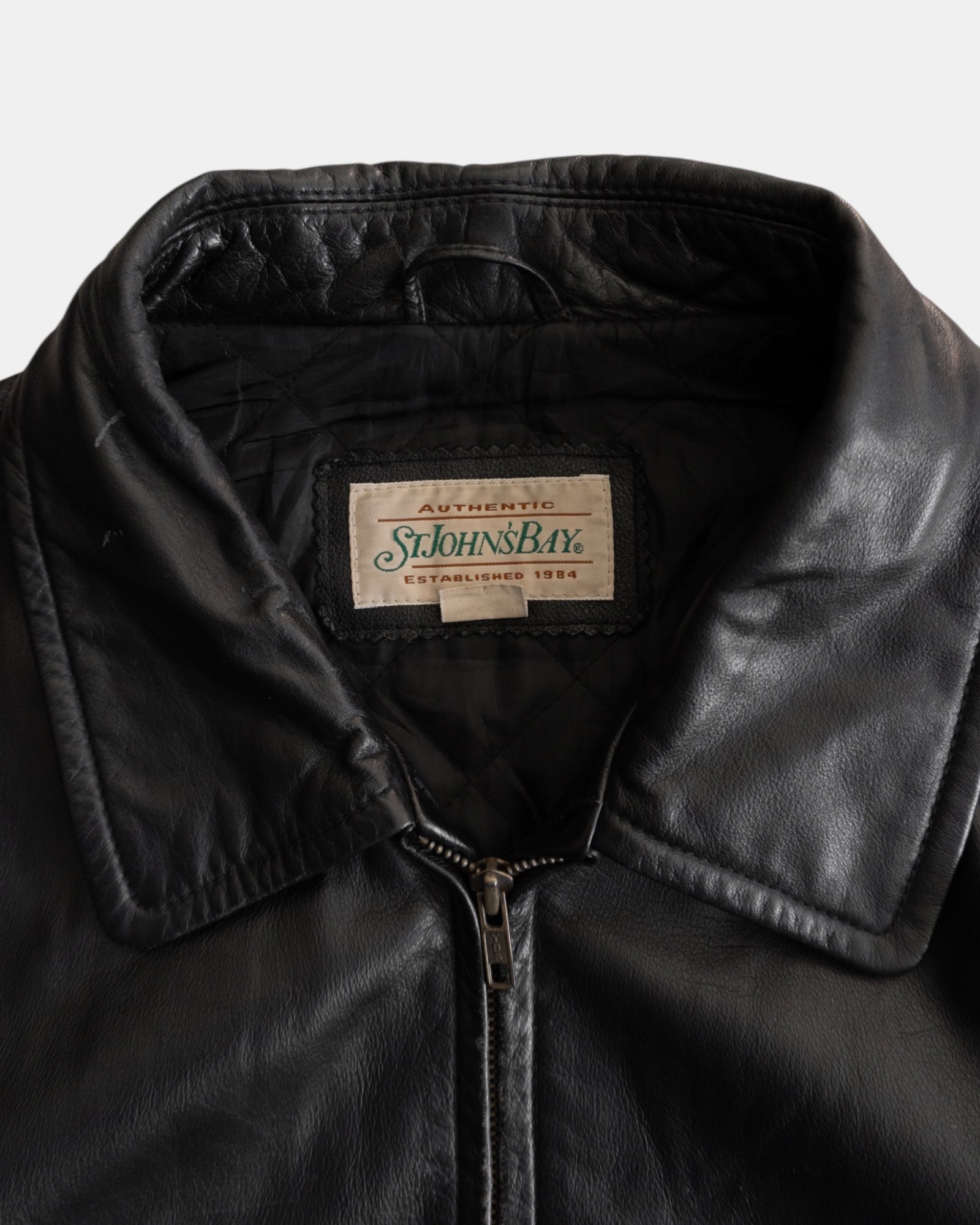 (XL) VINTAGE S.T JOHN’S BAY BOMBER LEATHER JACKET