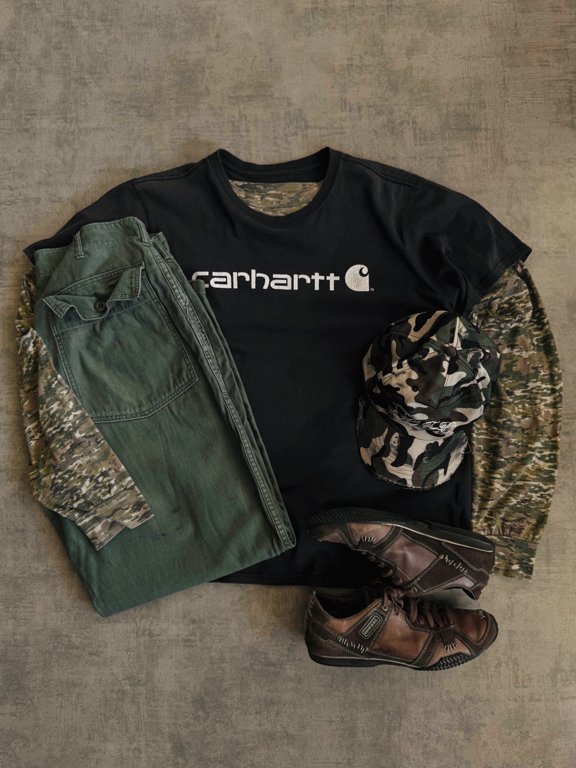 (L) 90’S VINTAGE CAMO LONG SLEEVE