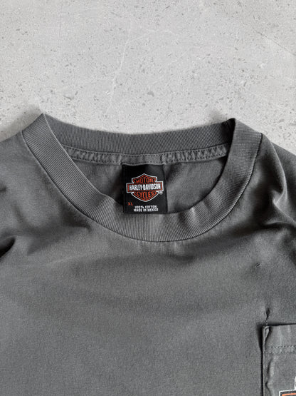 (XL) VINTAGE HARLEY DAVIDSON FADED BOSTON POCKET TEE