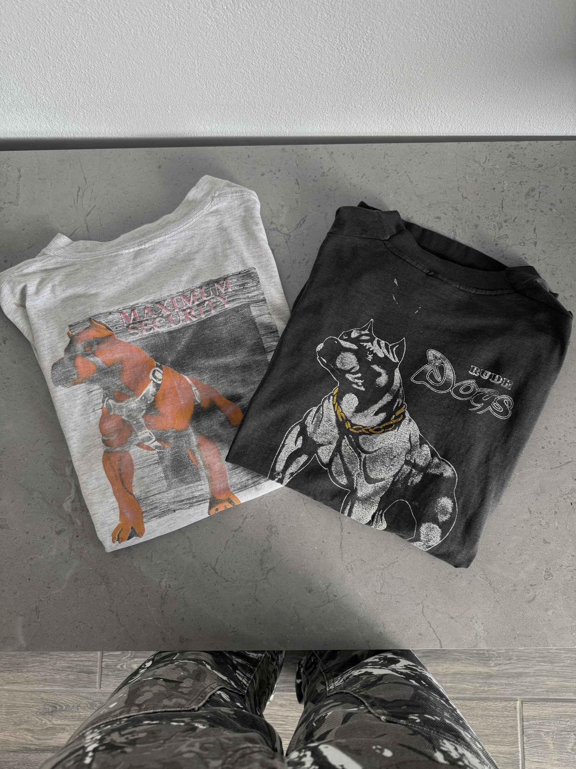 (BOXY M/L) VINTAGE RUDE DOG FADED TEE