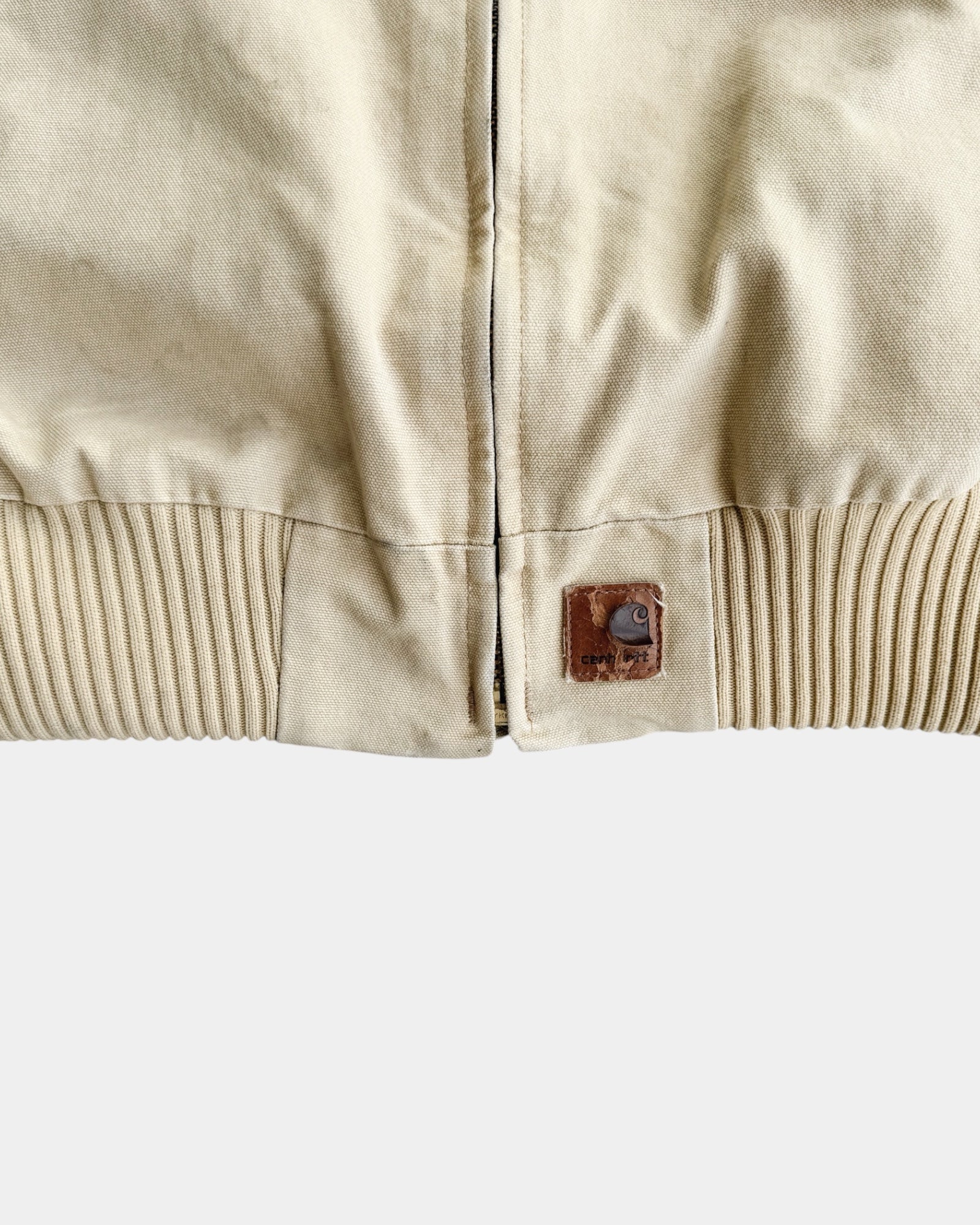 (XL) VINTAGE CARHARTT FADED CREAM SANTA FE JACKET