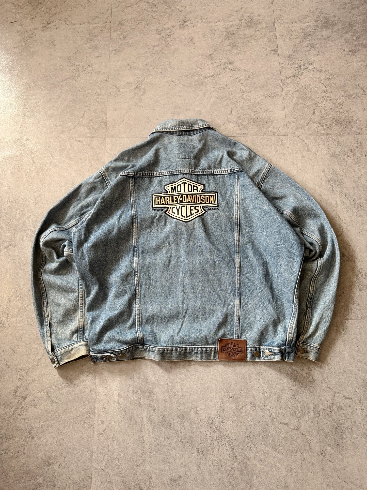 (L) 1990’s Vintage Harley Davidson Denim Jacket