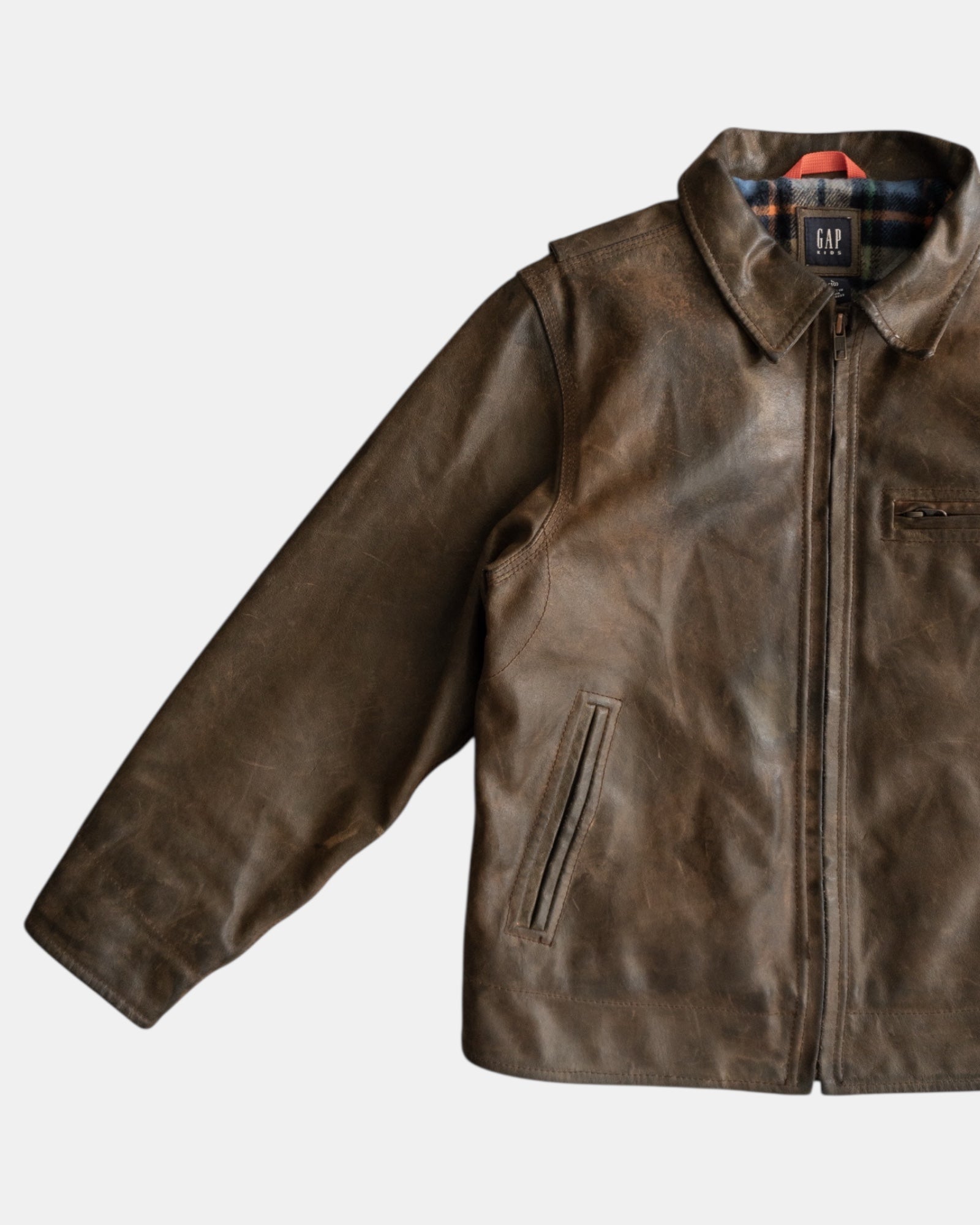 (S) GAP AMAZING FADED LEATHER JACKET