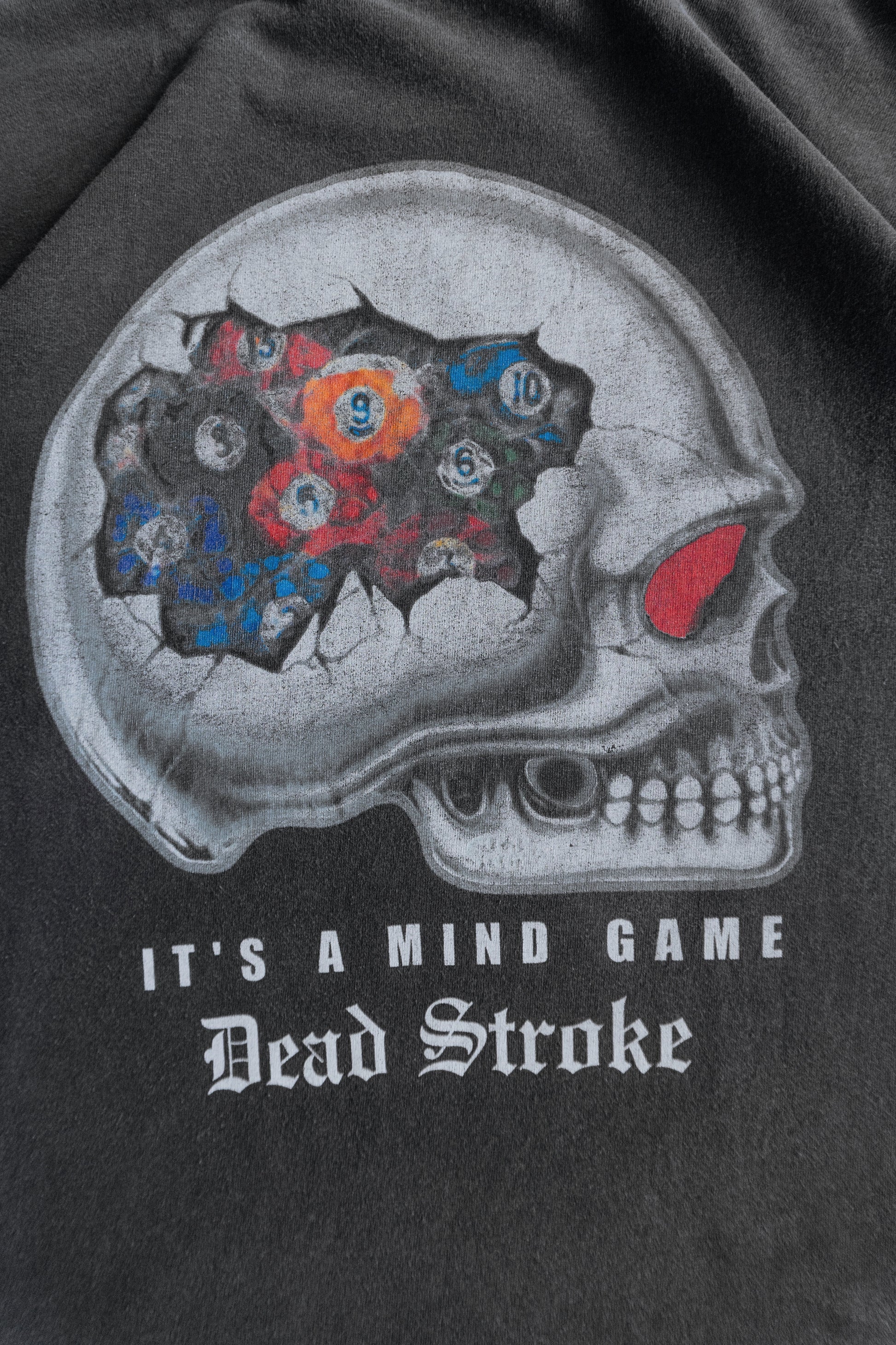 (L) VINTAGE 8BALL SKULL FADED TEE