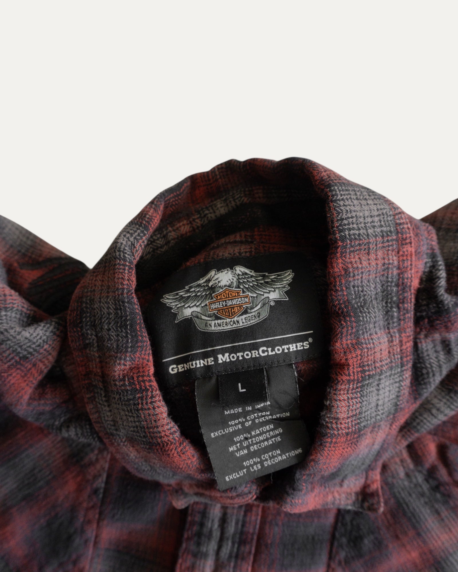 (L) VINTAGE HARLEY DAVIDSON FLANNEL