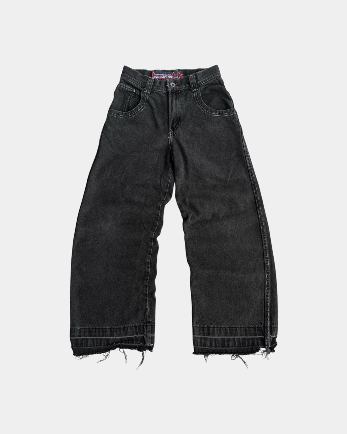 VINTAGE JNCO FLAME EMBROIDERED FADED PANTS