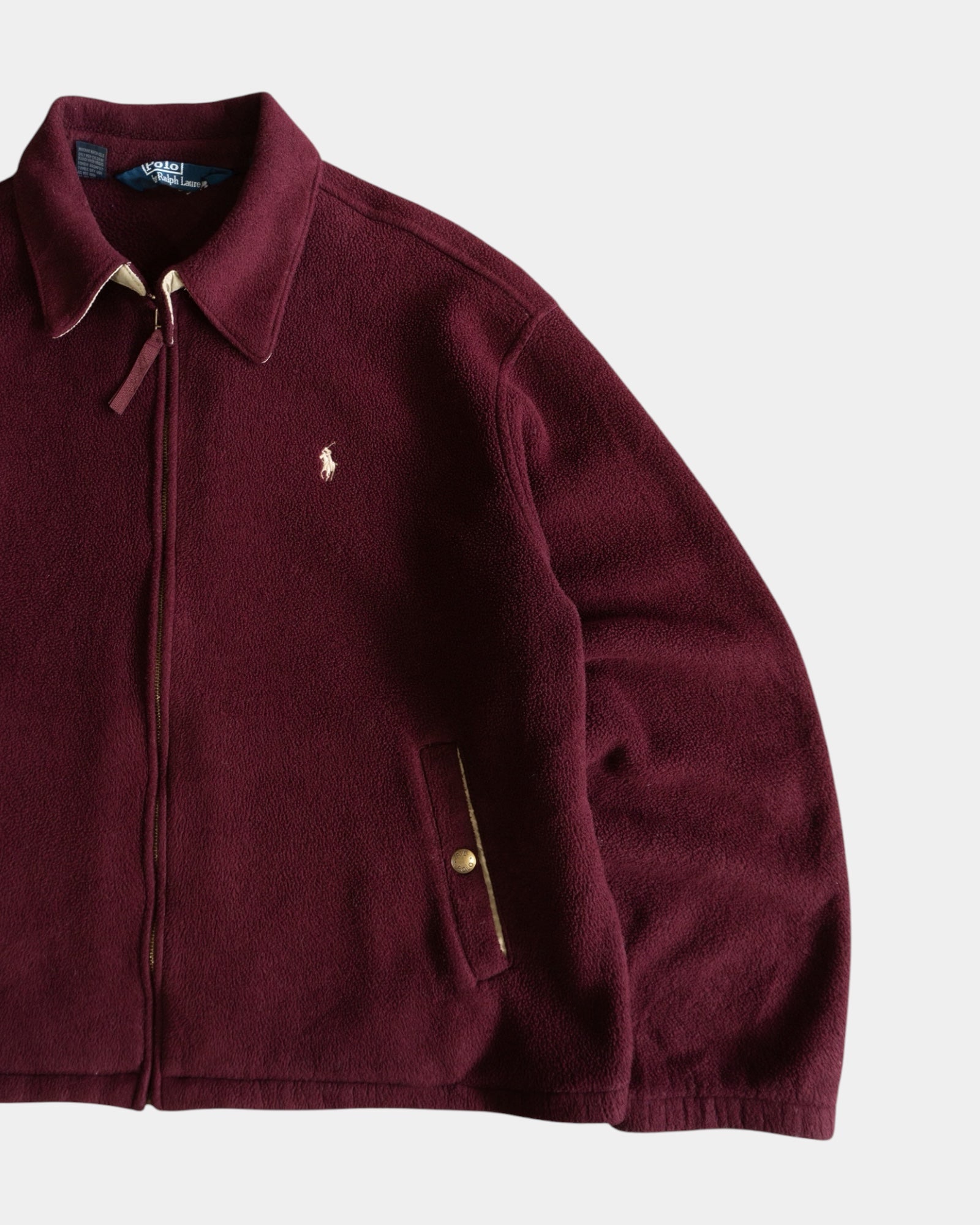 (FIT L/XL) POLO RALPH LAUREN WINE FLEECE JACKET