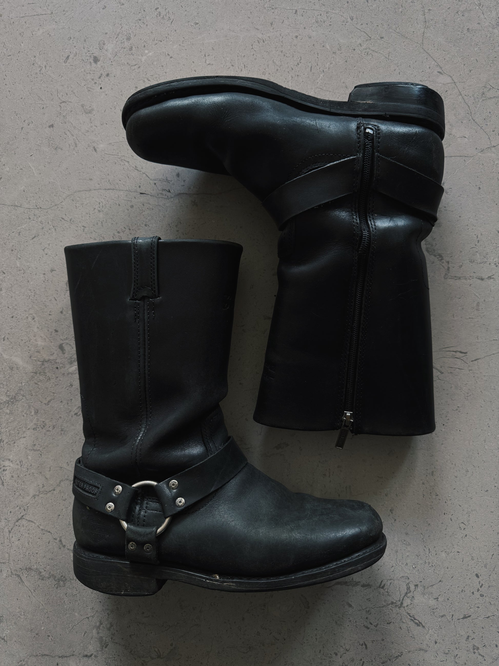 VINTAGE HARLEY DAVIDSON LEATHER BOOTS - 42