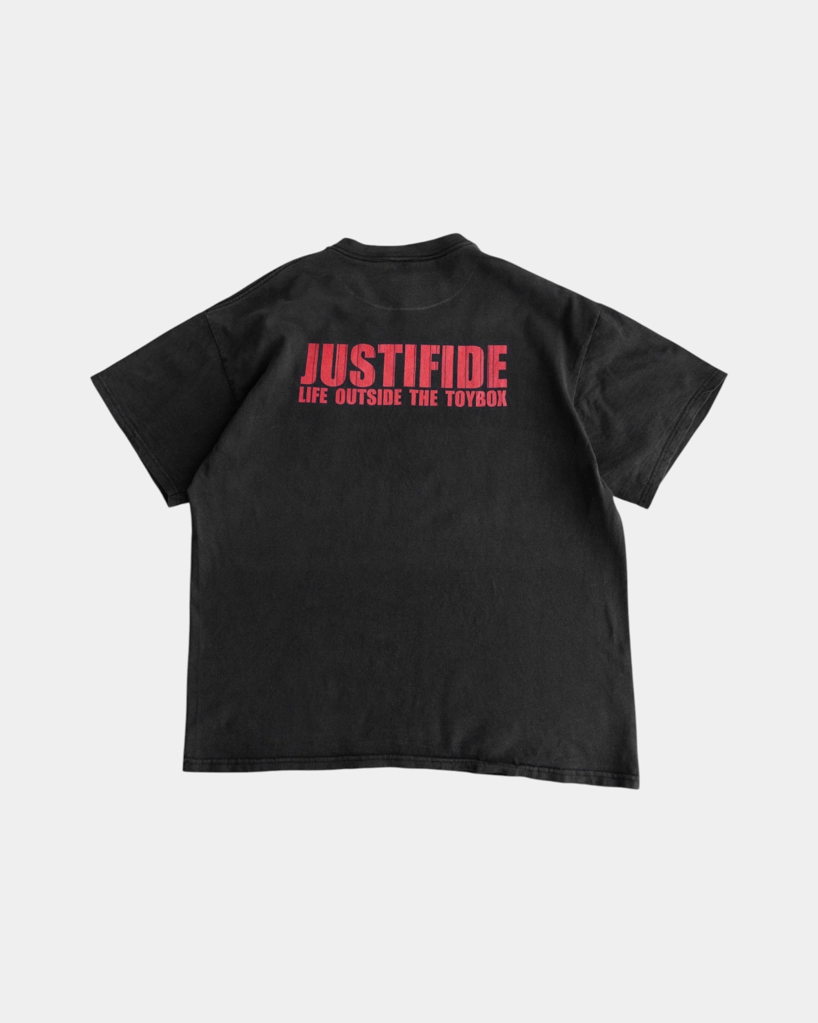 (L/XL) 00’S VINTAGE JUSTIFIDE LIFE OUTSIDE THE TOYBOX TEE