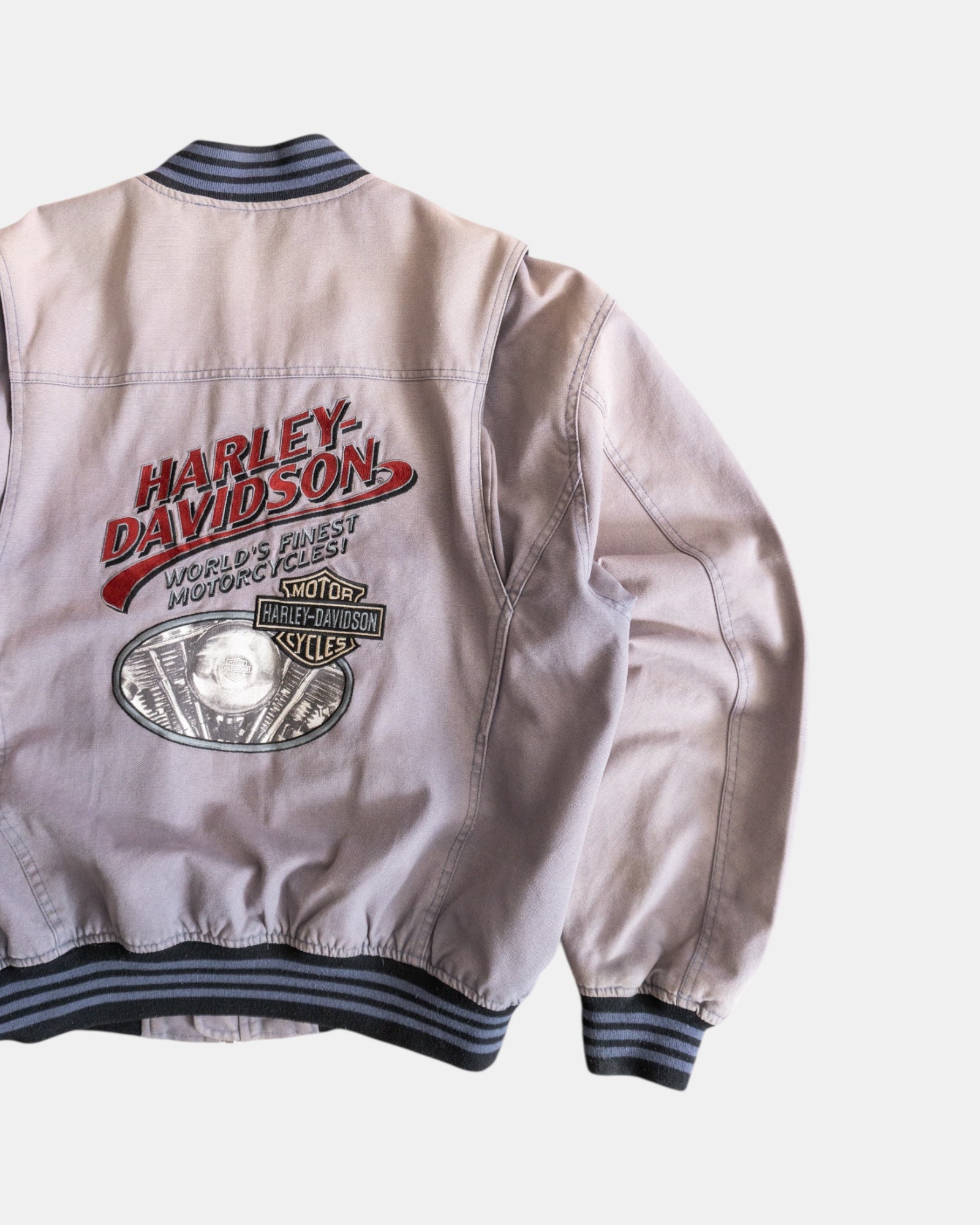 (L) 90’S VINTAGE HARLEY DAVIDSON FADED D-POCKET BOMBER JACKET