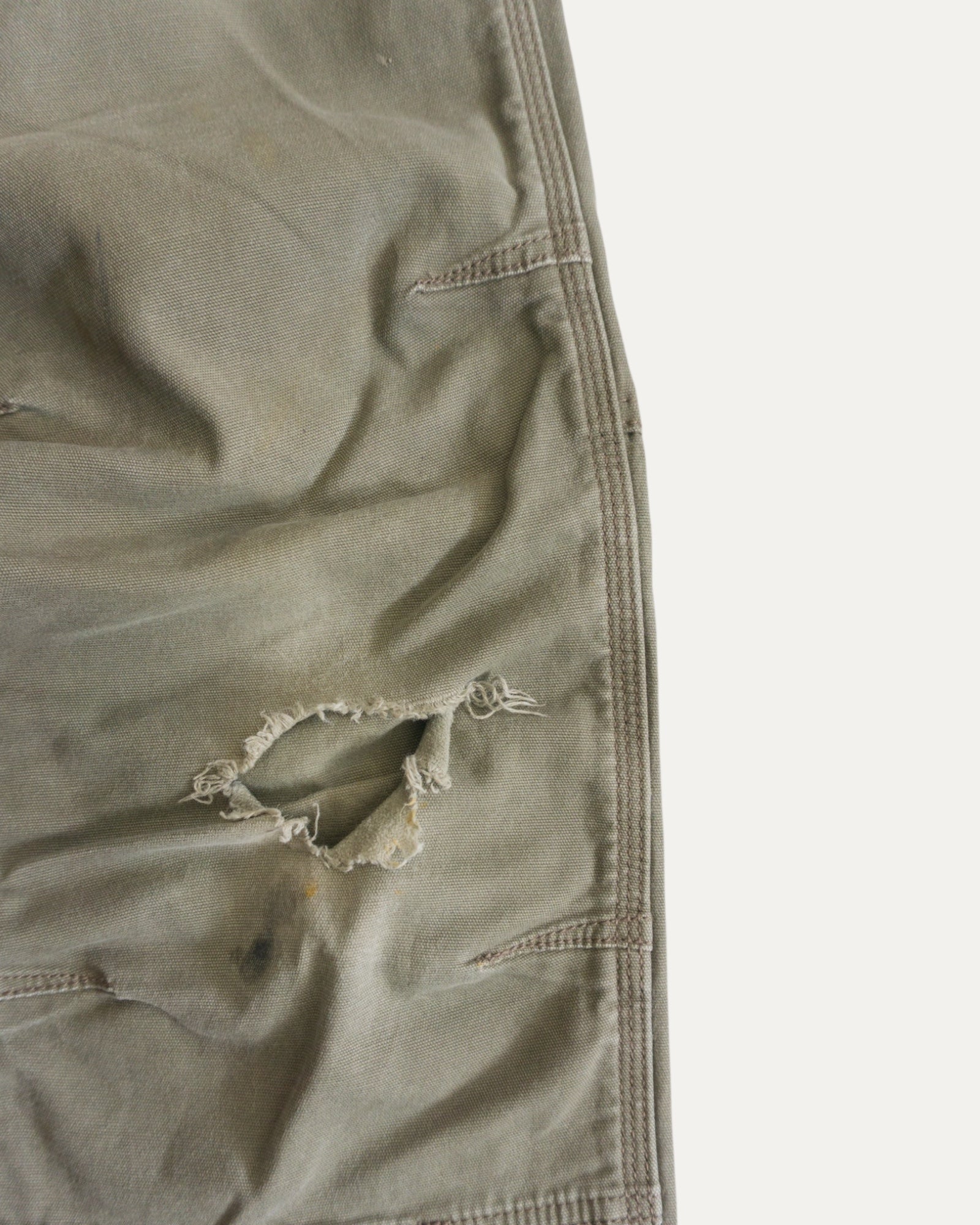 CARHARTT DOUBLE KNEE OLIVE GREEN PANTS - 32x30