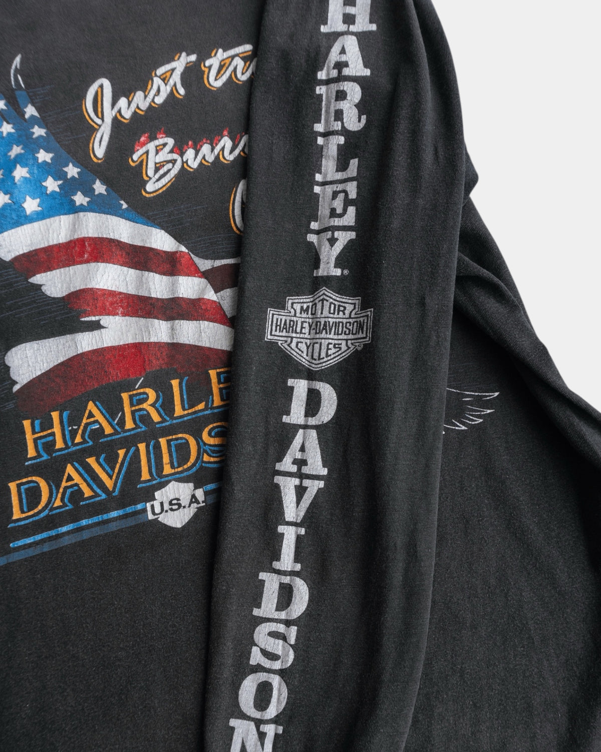 (S/M) 80’S VINTAGE HARLEY DAVIDSON EAGLE FADED LONG SLEEVE