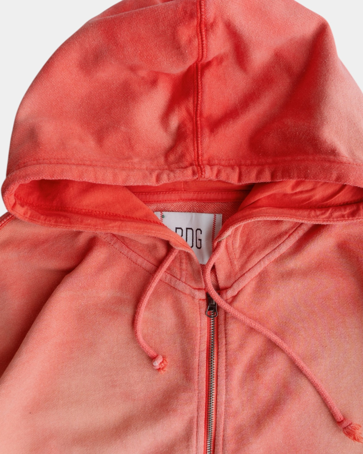 (L) BEAUTIFUL SUN FADED RED HOODIE FULL ZIP