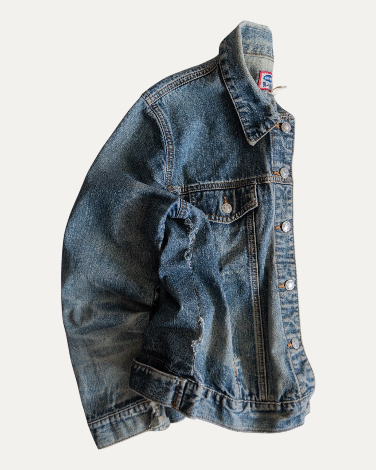 (S) 90’S VINTAGE OLD NAVY DENIM DISTRESSED JACKET