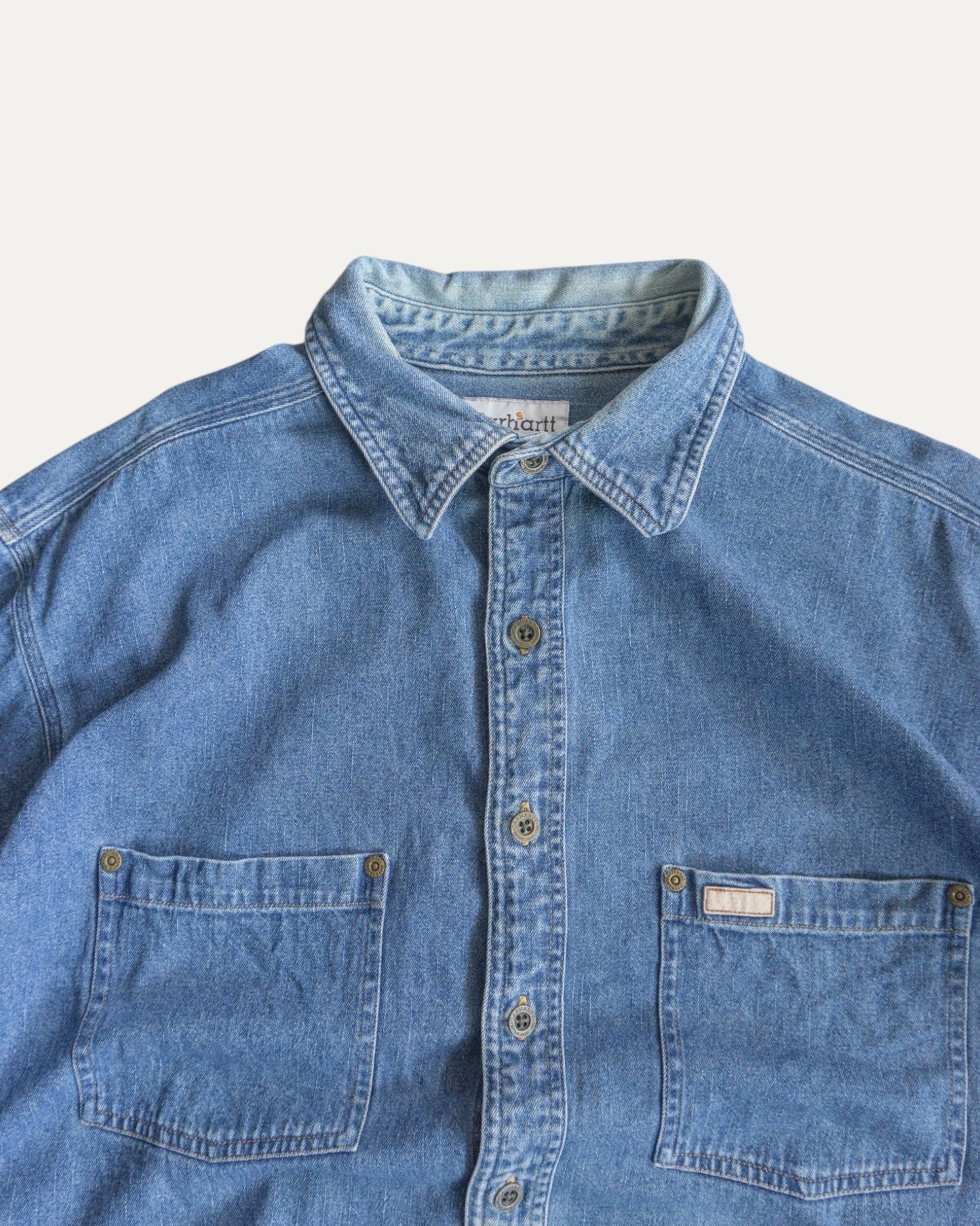 (XL) VINTAGE CARHARTT DENIM SHIRT