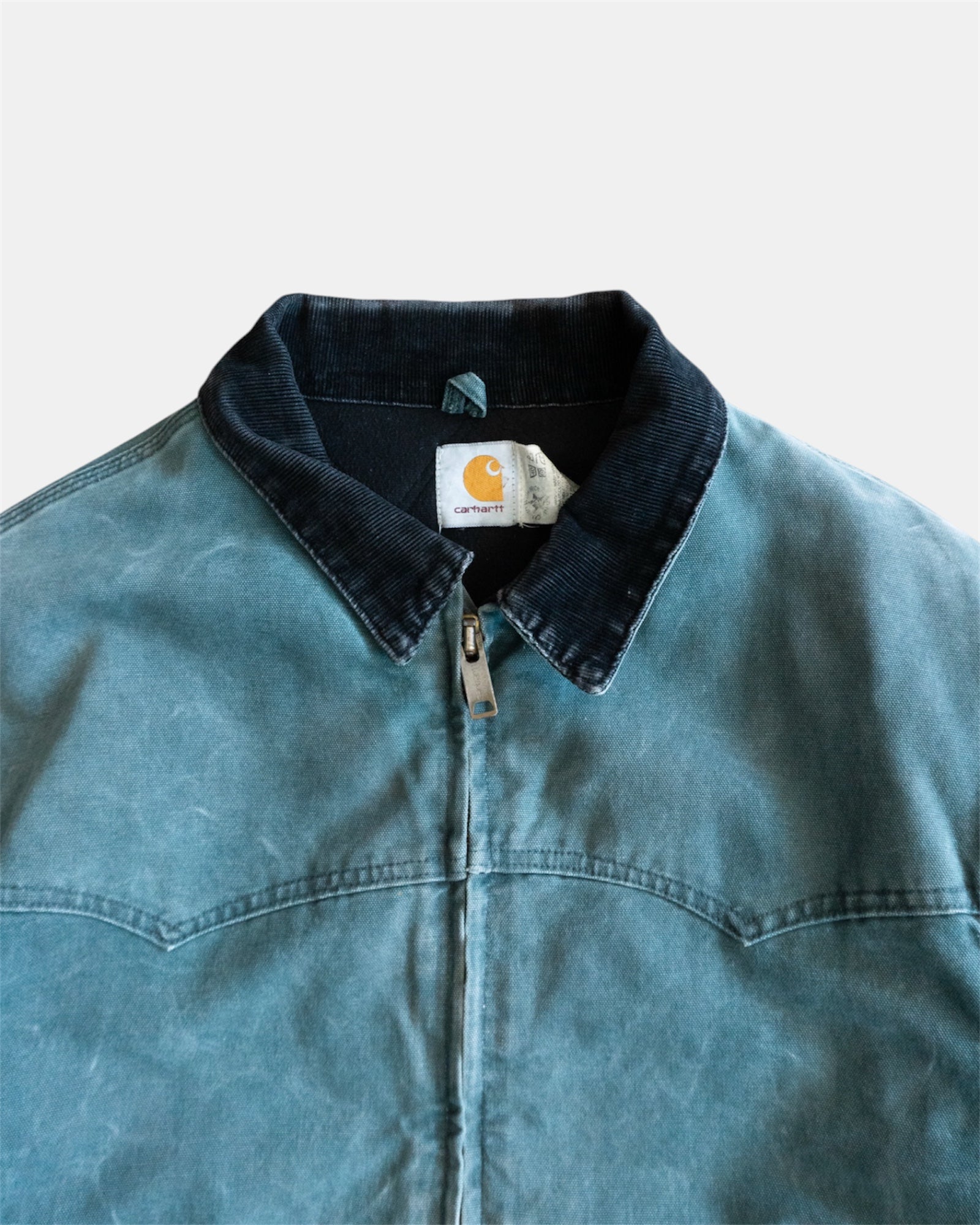 (L/XL) VINTAGE CARHARTT SANTA FE J14 GREEN FADED JACKET
