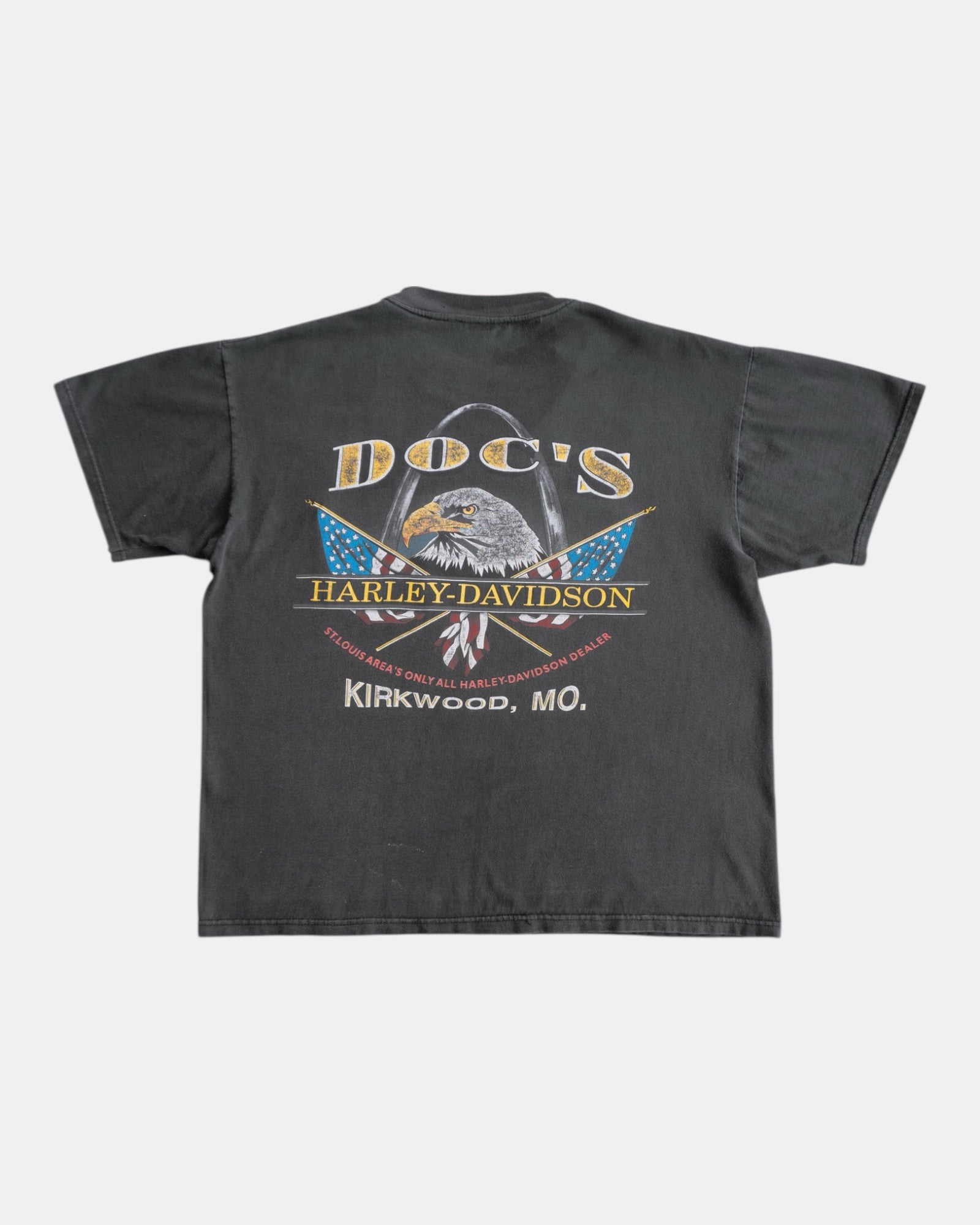 (M) 90’S VINTAGE HARLEY DAVIDSON DOC’S FADED POCKET TEE