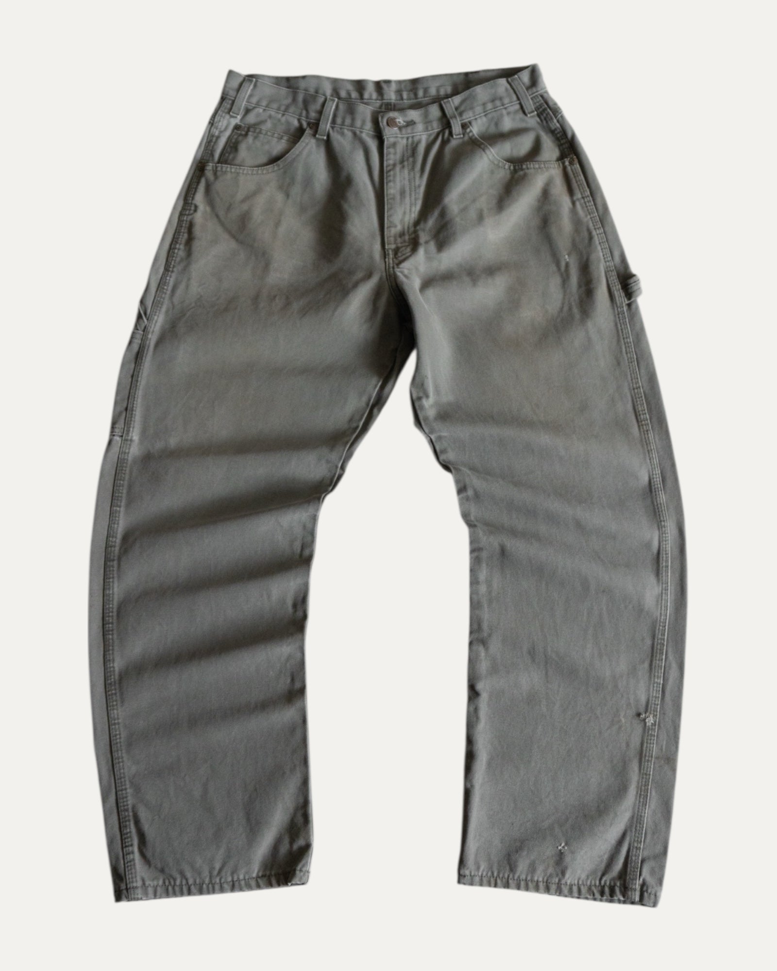 90’S VINTAGE DICKIES OLIVE GREEN CARPENTER PANTS - 34x30