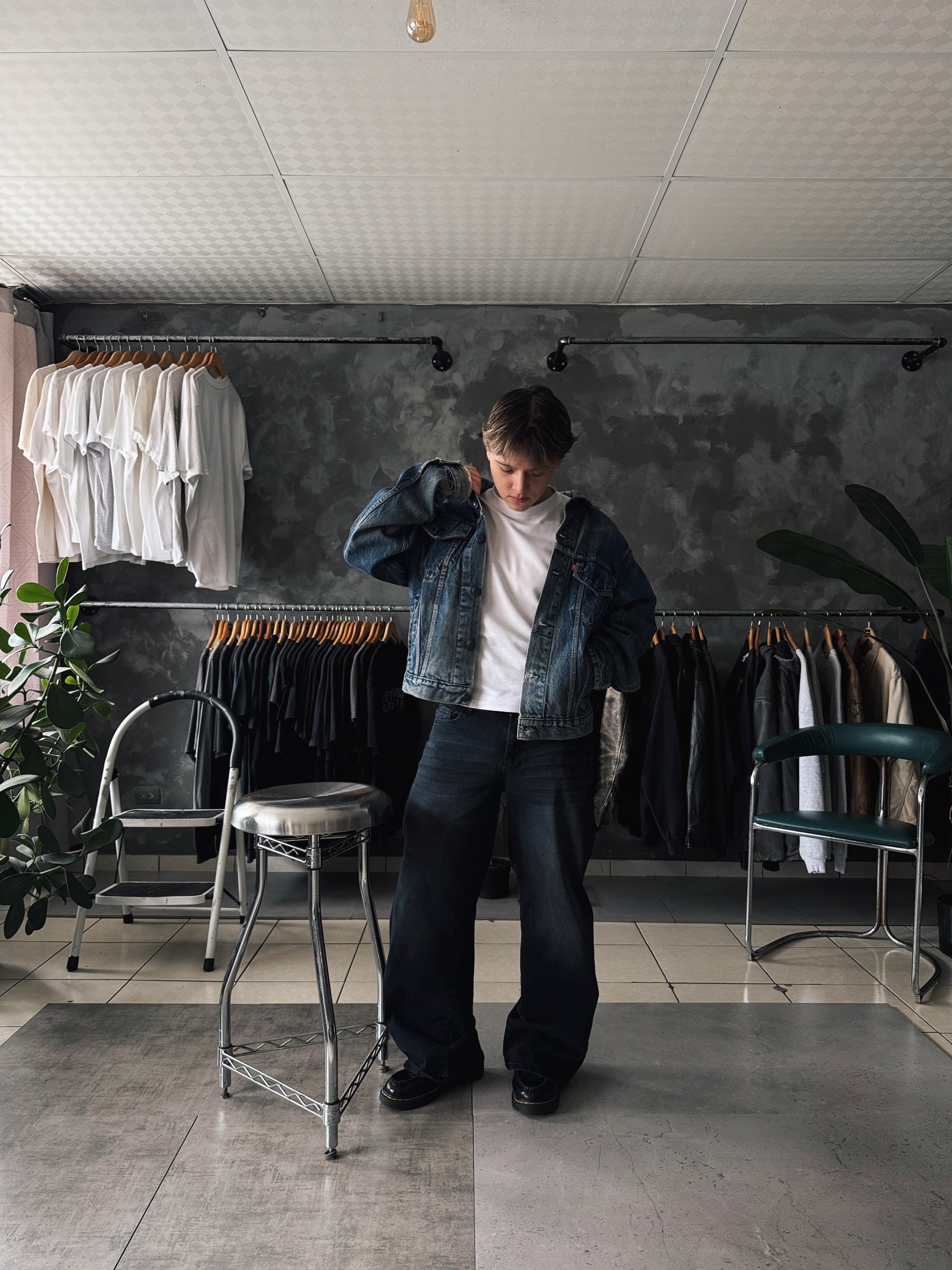(L) 80’S VINTAGE LEVIS DENIM FADED JACKET