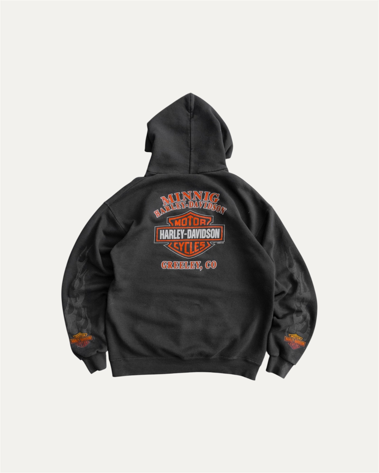(M) VINTAGE HARLEY DAVIDSON FADED FLAMES HOODIE