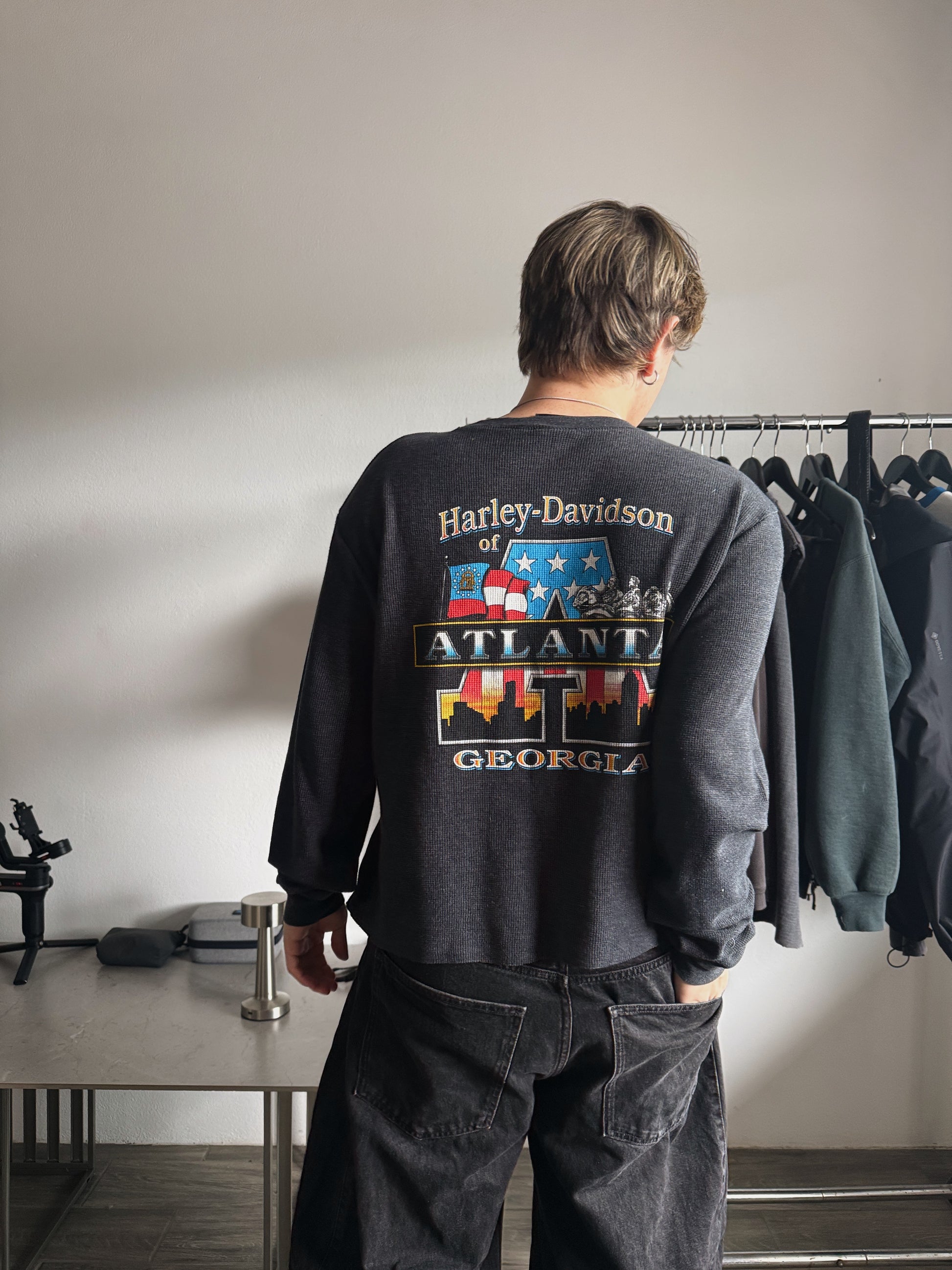 (M) 90’S VINTAGE HARLEY DAVIDSON THERMAL LONG SLEEVE