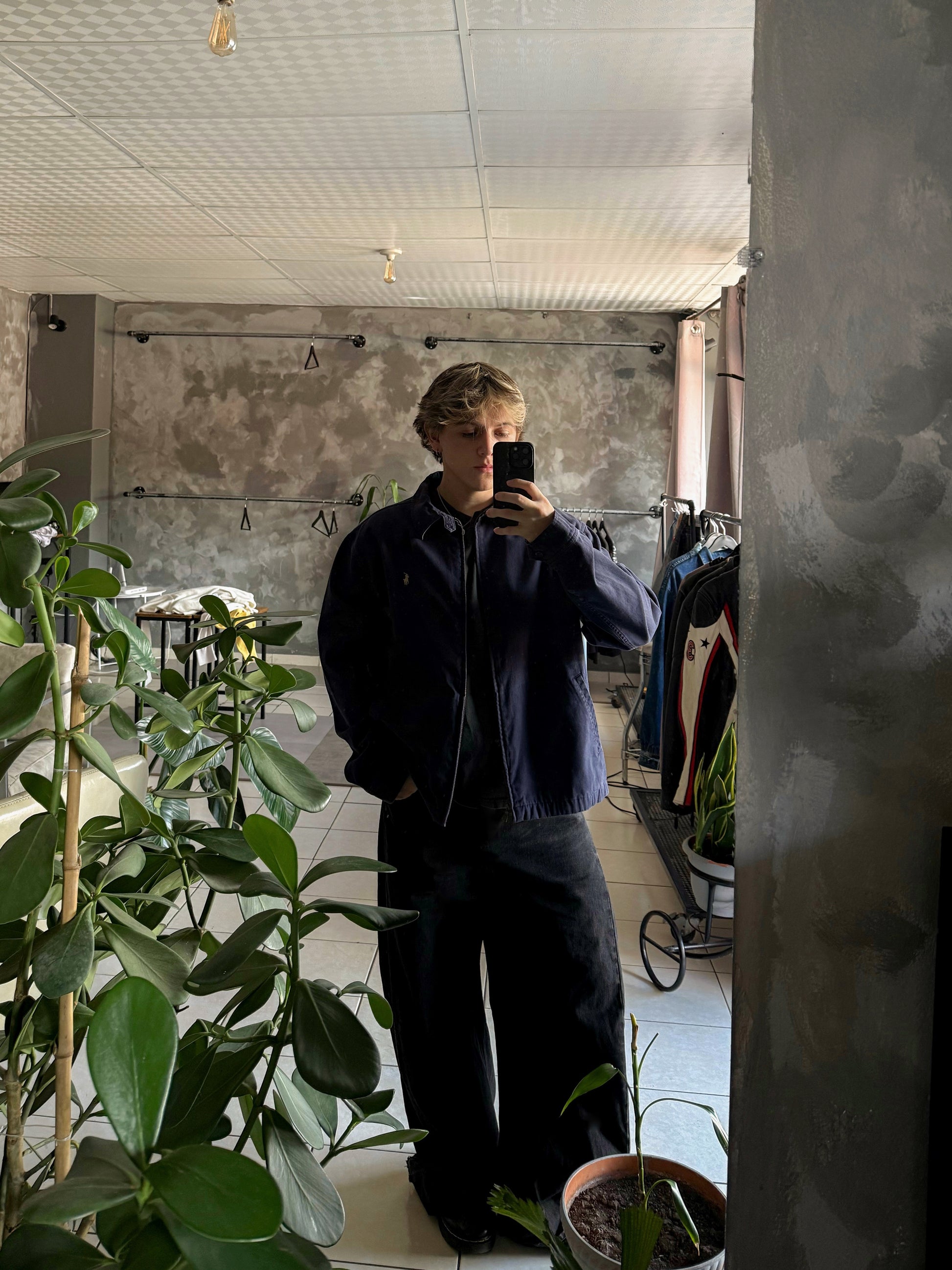 (L) VINTAGE POLO RALPH LAUREN NAVY JACKET