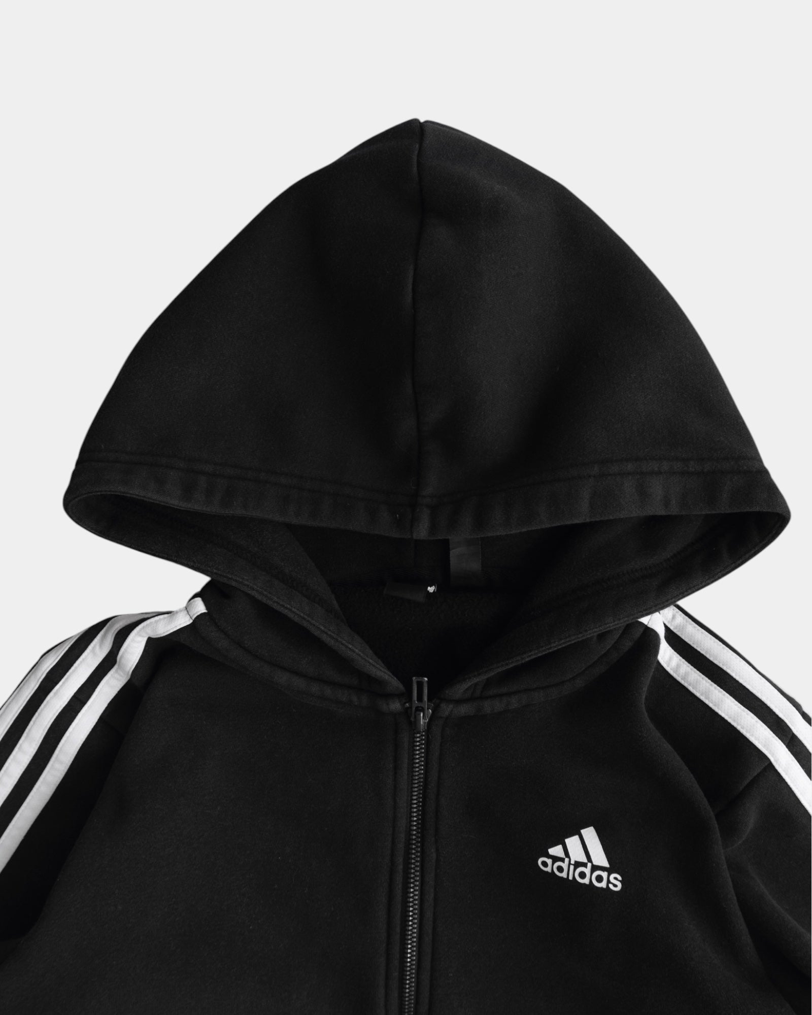 (S/M) ADIDAS BLACK HOODIE FULL ZIP