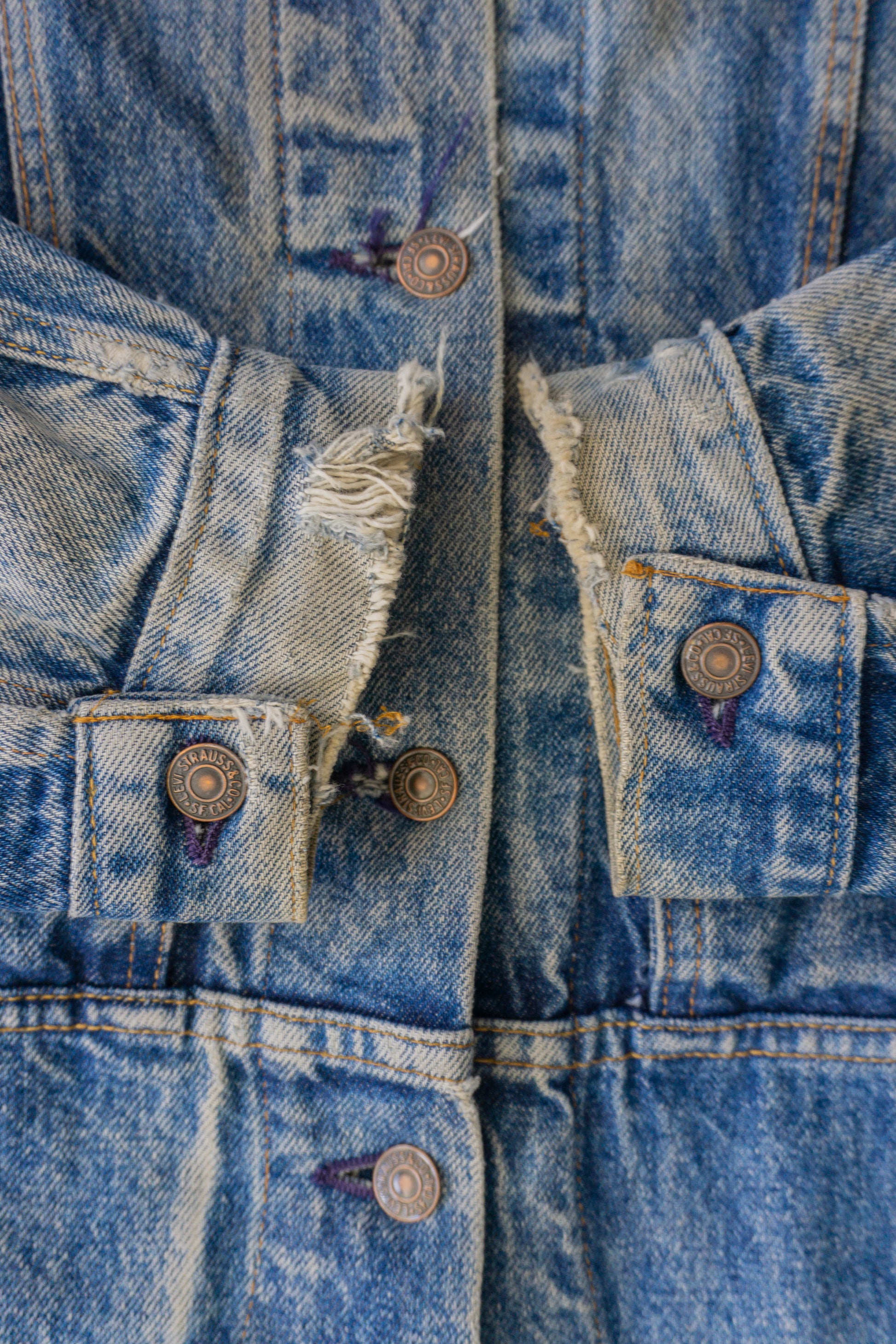 (L) 80’S VINTAGE LEVIS DENIM FADED JACKET