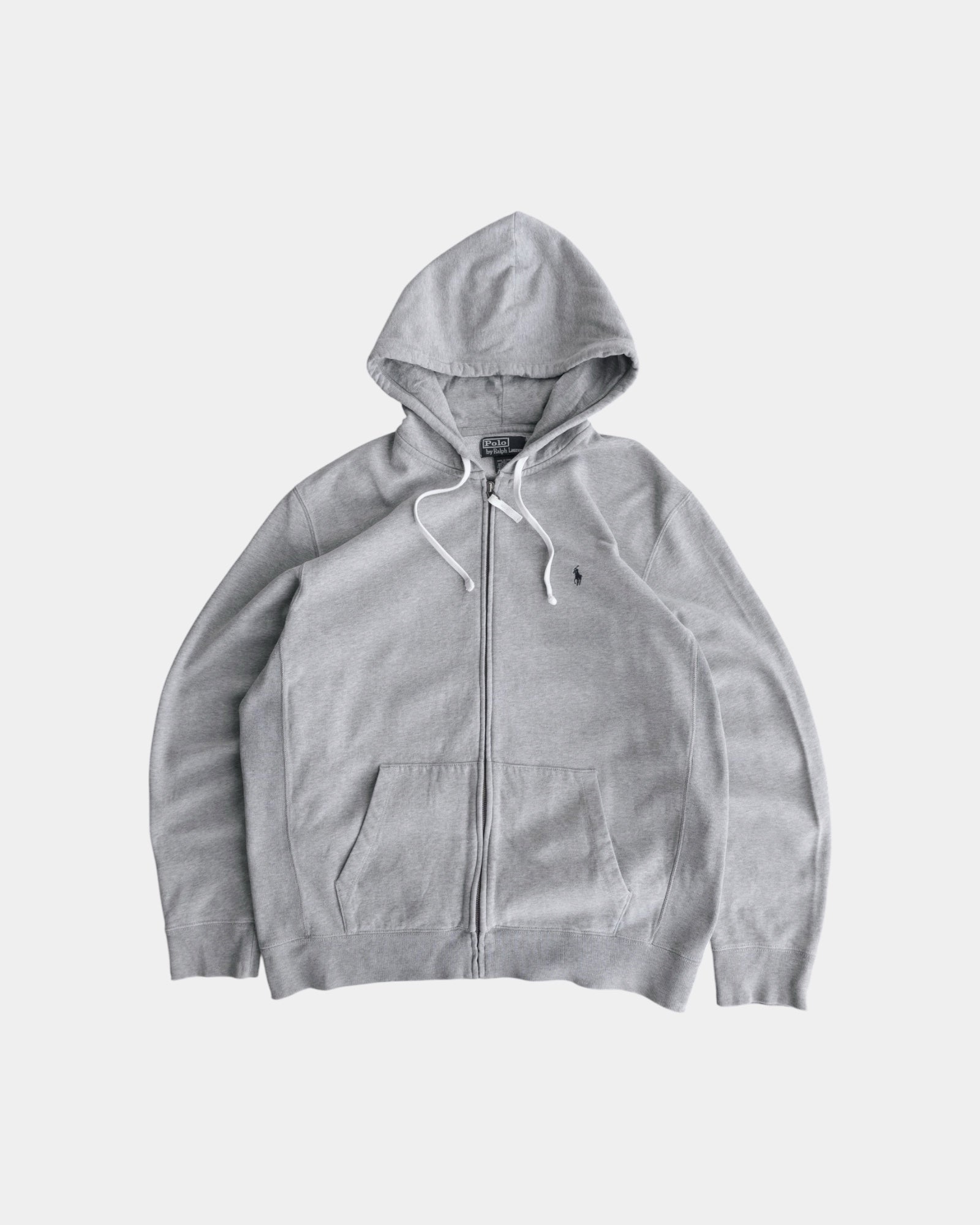 (L) POLO RALPH LAUREN GREY HOODIE FULL ZIP