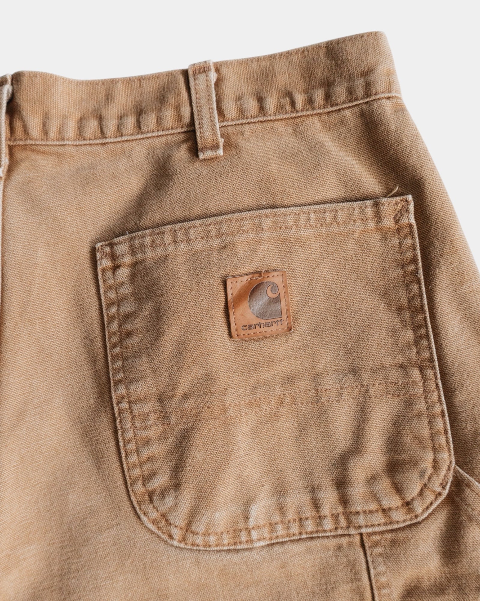 VINTAGE CARHARTT LEATHER LOGO PANTS - 34x30