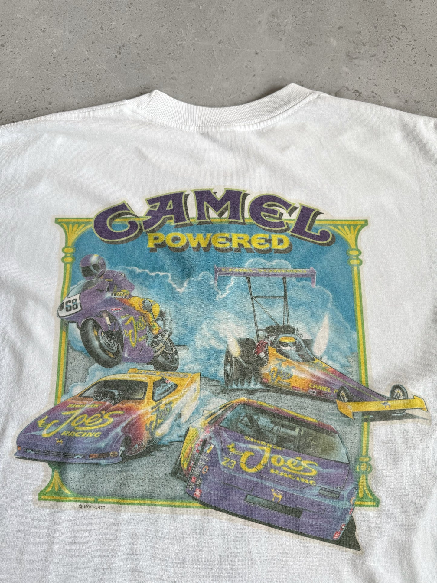 (L-XL) 1990’S VINTAGE CAMEL SMOKIN JOE’S RACING POCKET TEE COLLECTION