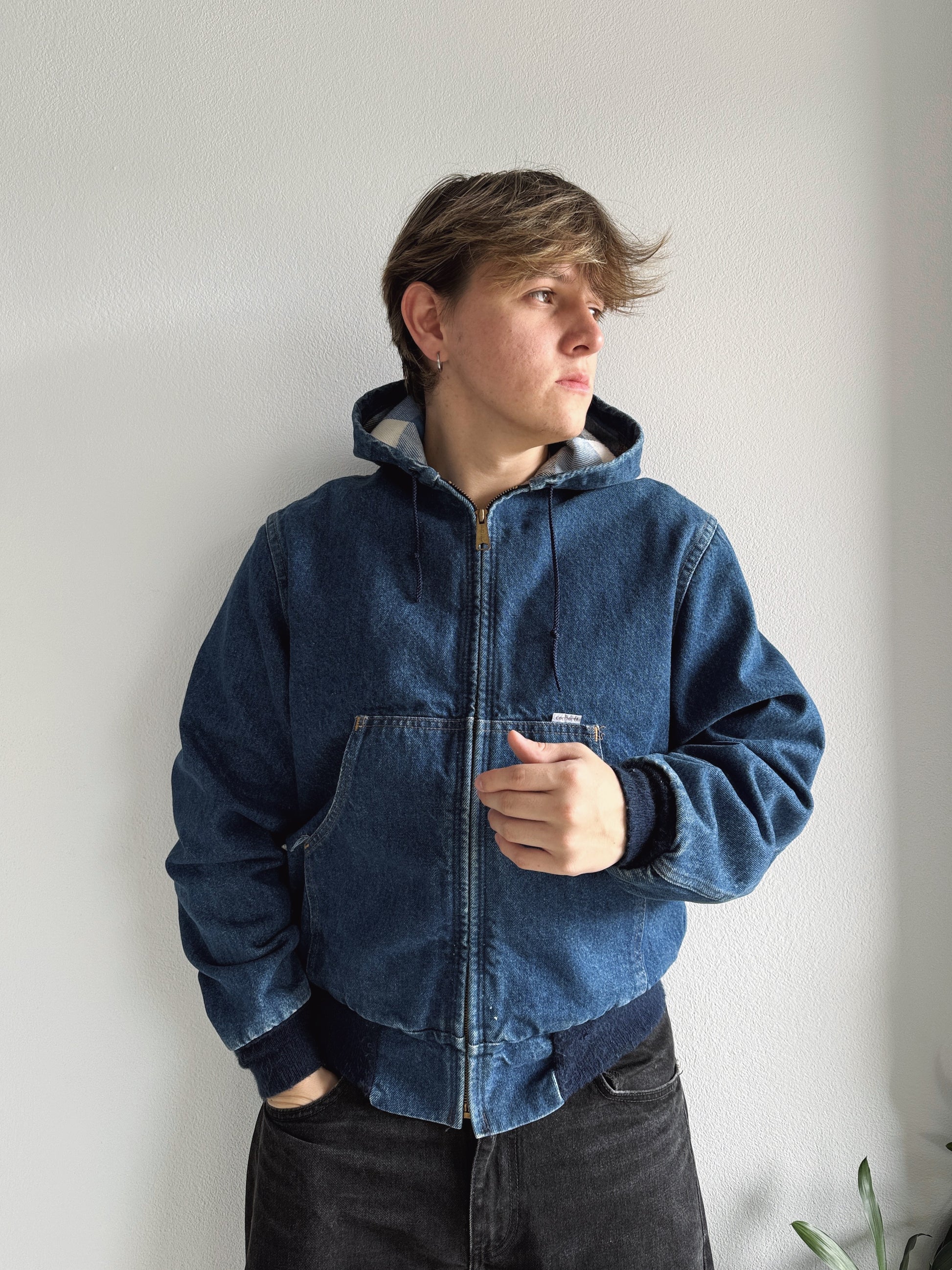 (M) VINTAGE CARHARTT JF848 BLUE DENIM JACKET
