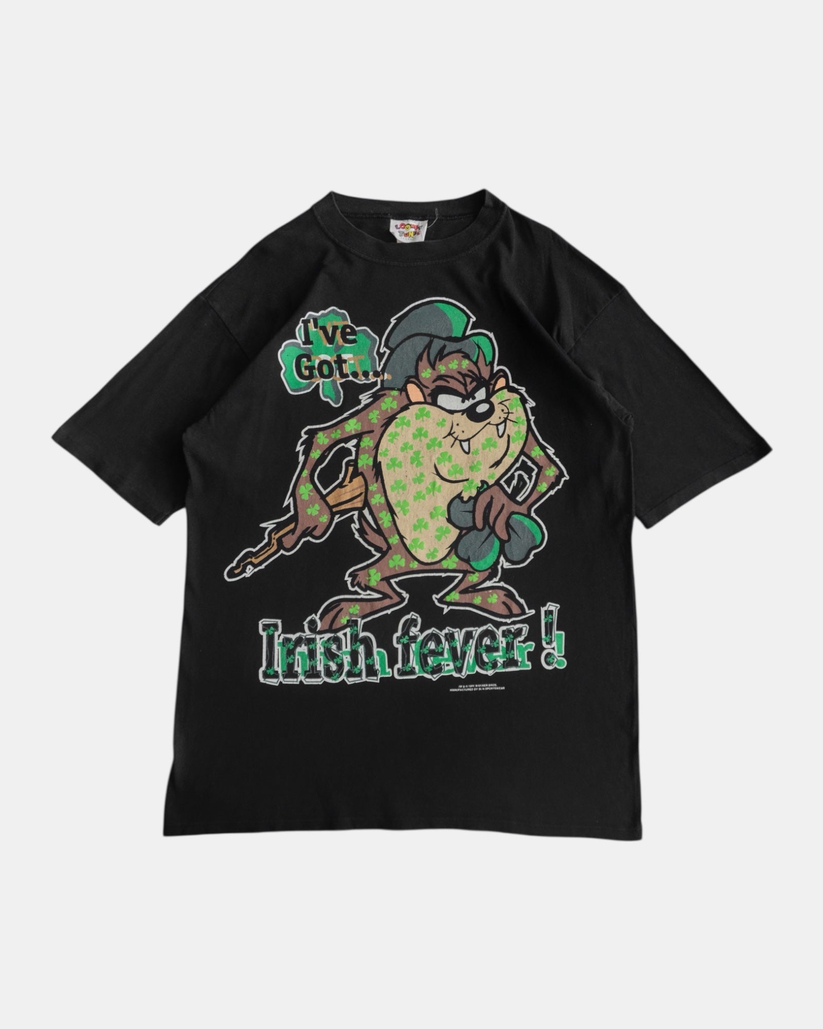(L) 90’S VINTAGE LOONEY TUNES TAZ IRISH FEVER TEE