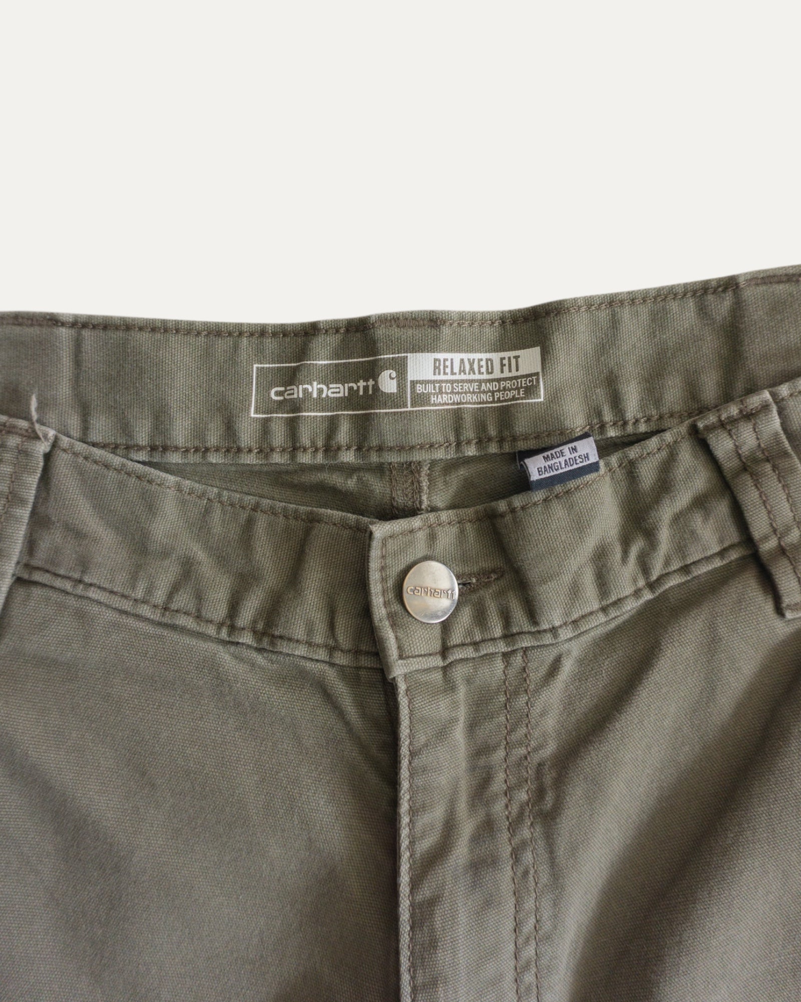 CARHARTT DOUBLE KNEE OLIVE GREEN PANTS - 32x30