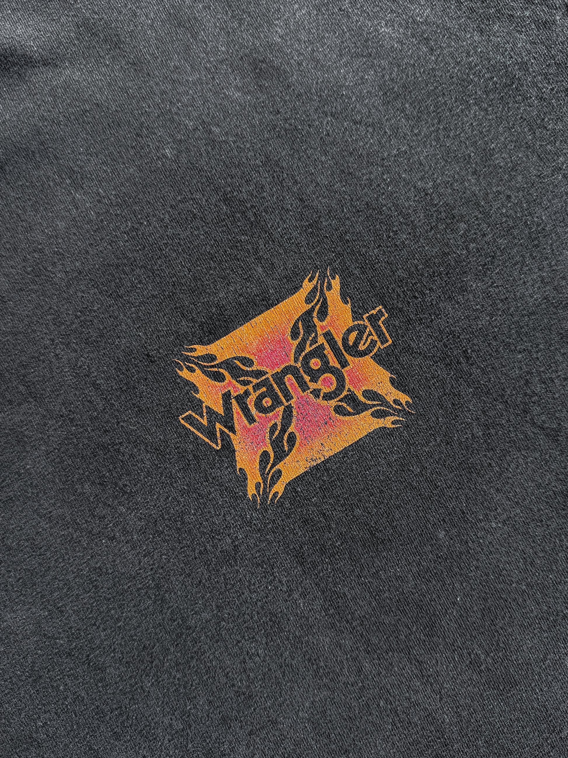 (L) 00’S VINTAGE WRANGLER RIDE FLAMES TEE