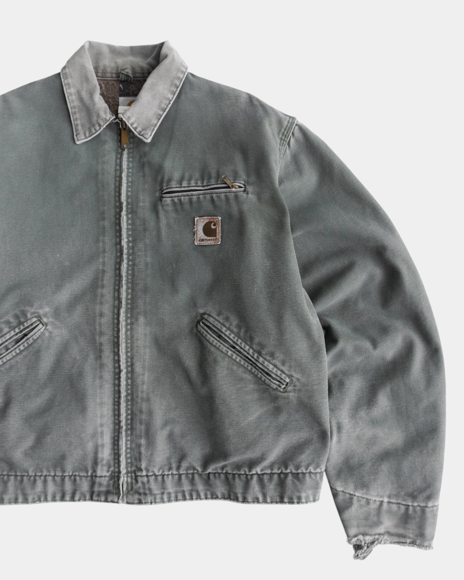 (L) 90’S VINTAGE CARHARTT FADED GREEN DETROIT JACKET J76 MOS