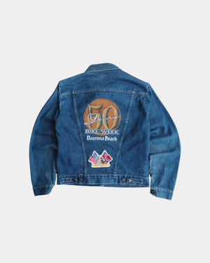 (M) 90’S VINTAGE RUSTLER HARLEY DAVIDSON 50 YEARS DENIM JACKET