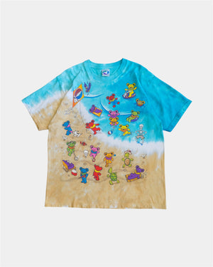 (L) 90’S VINTAGE GRATEFUL DEAD BEACH LIQUID BLUE TIE DYE TEE