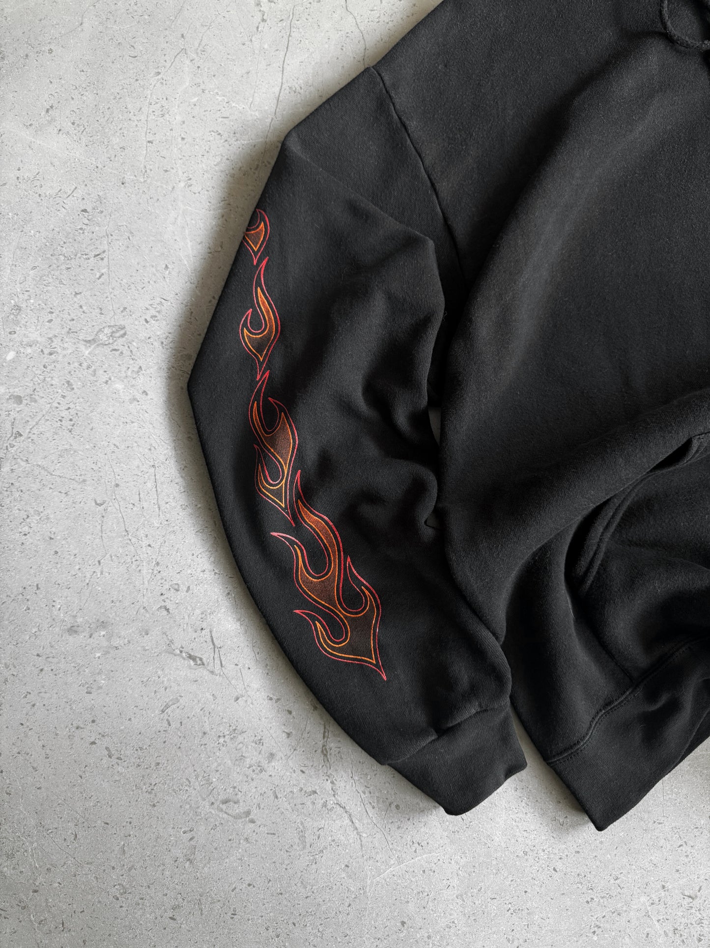 (M-L) Vintage Harley Davidson Flames Hoodie Full Zip