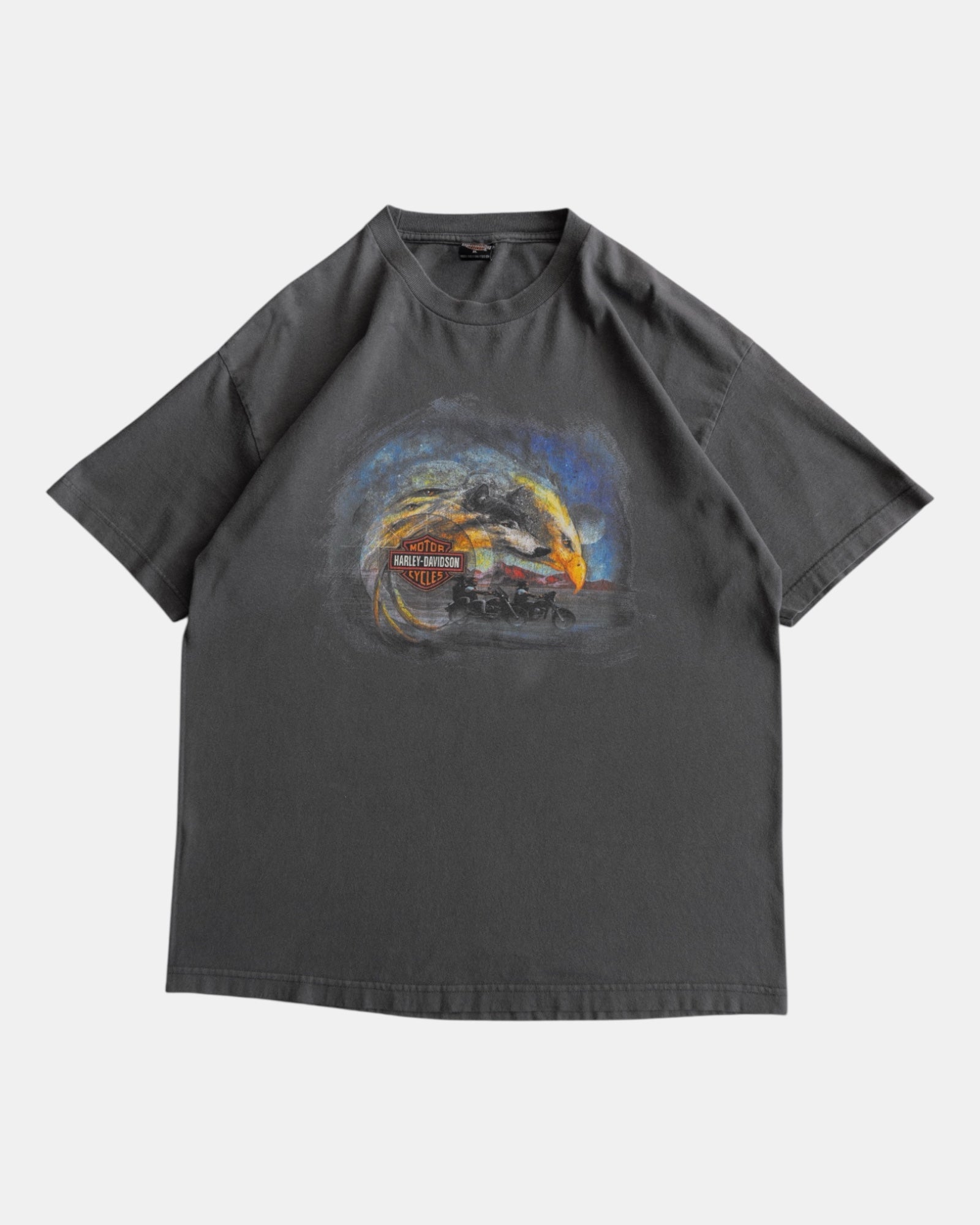 (L/XL) VINTAGE HARLEY DAVIDSON MOTORCYCLE BIKER WOLF EAGLE TEE