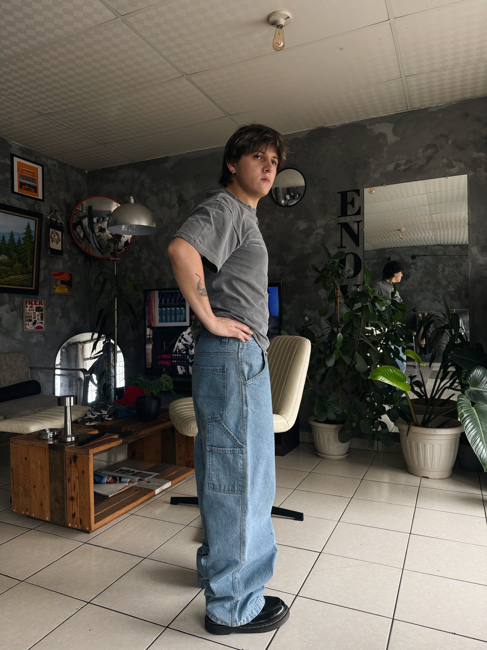 VINTAGE CARPENTER ROUTE 66 BAGGY PANTS - 34x30