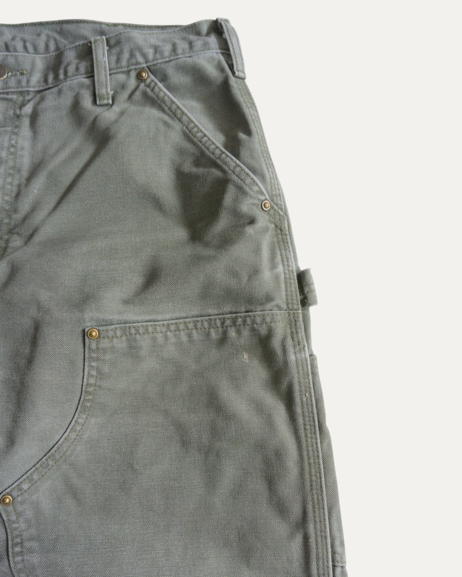 VINTAGE CARHARTT DOUBLE KNEE OLIVE GREEN PANTS - 34x32