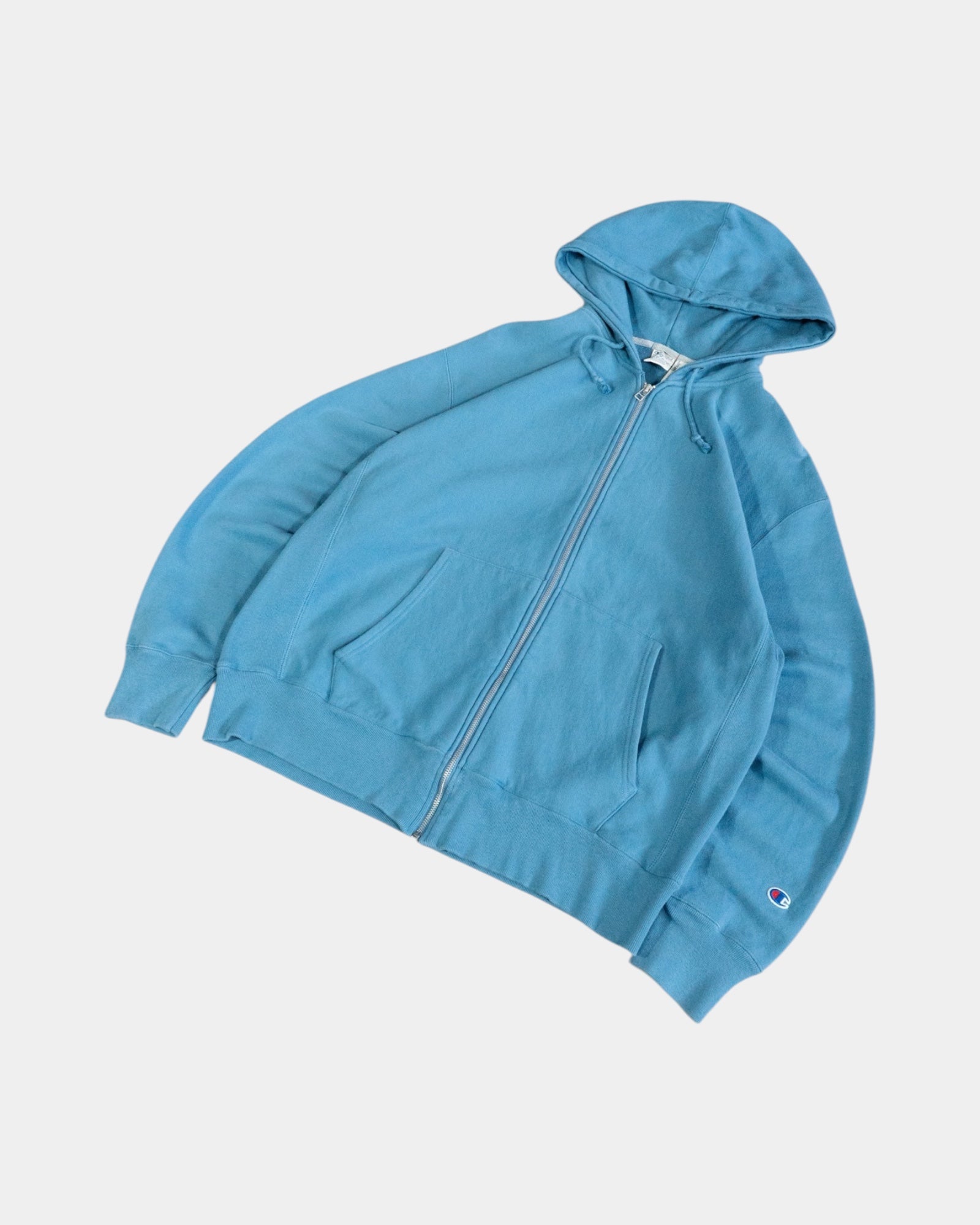 (M) CHAMPION REVERSE WEAVE SKY BLUE HOODIE FULL ZIP